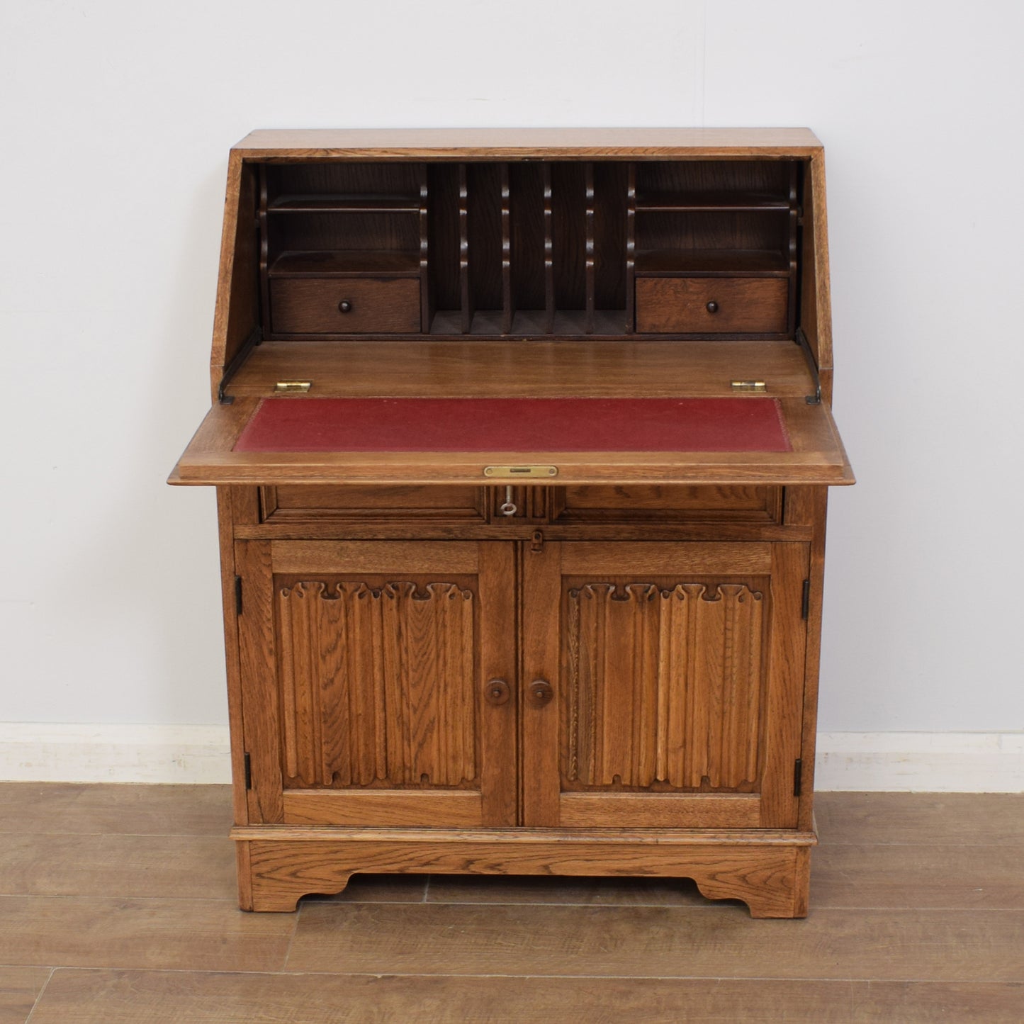 Restored Oak Linenfold Bureau