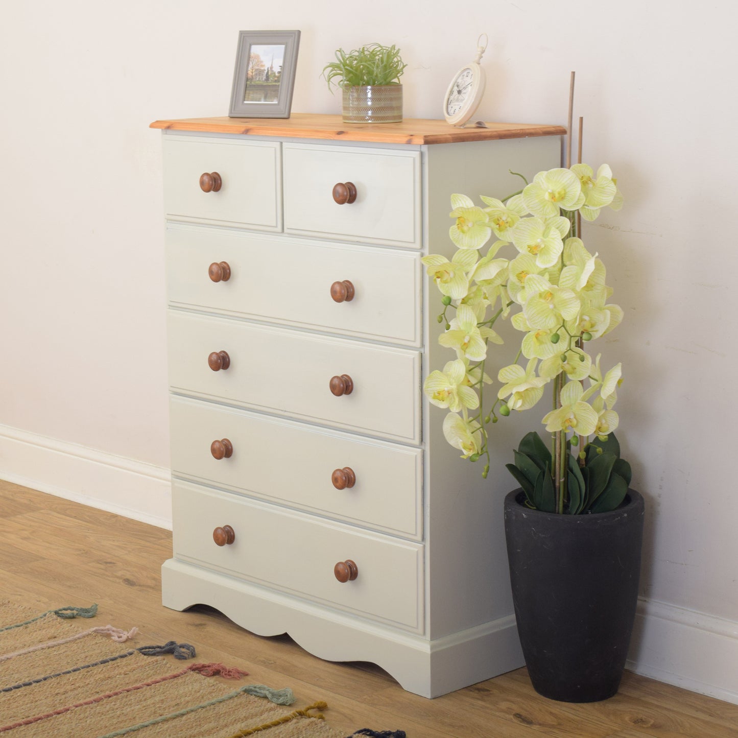 Painted Pine Chest Of Drawers