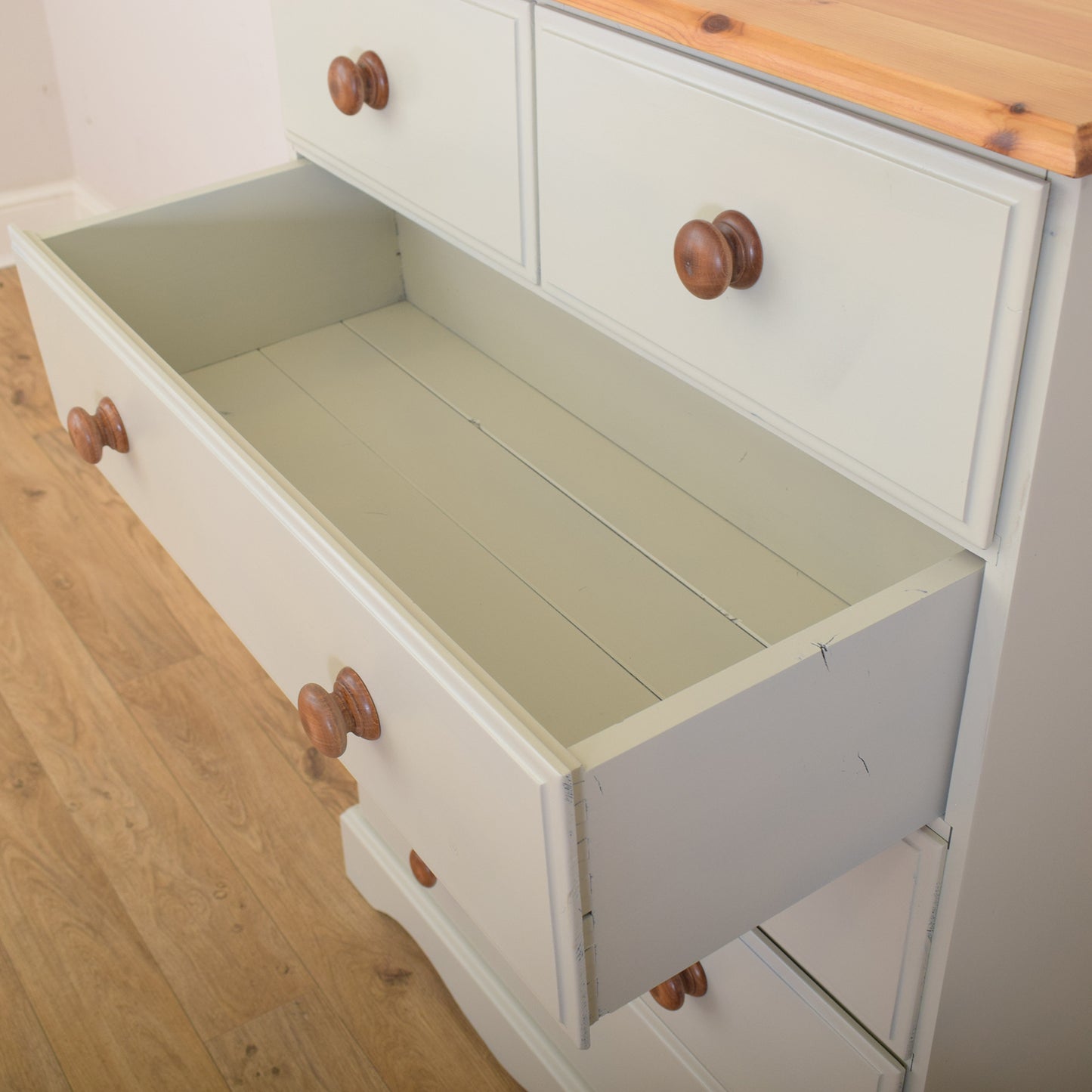 Painted Pine Chest Of Drawers