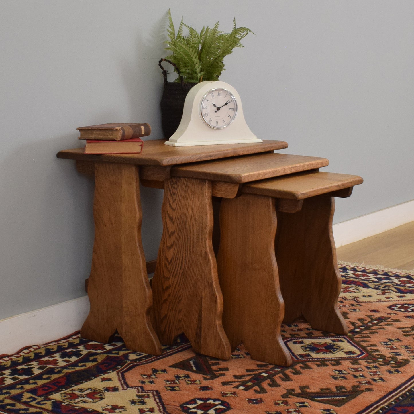 Refinished Oak Nest of Tables