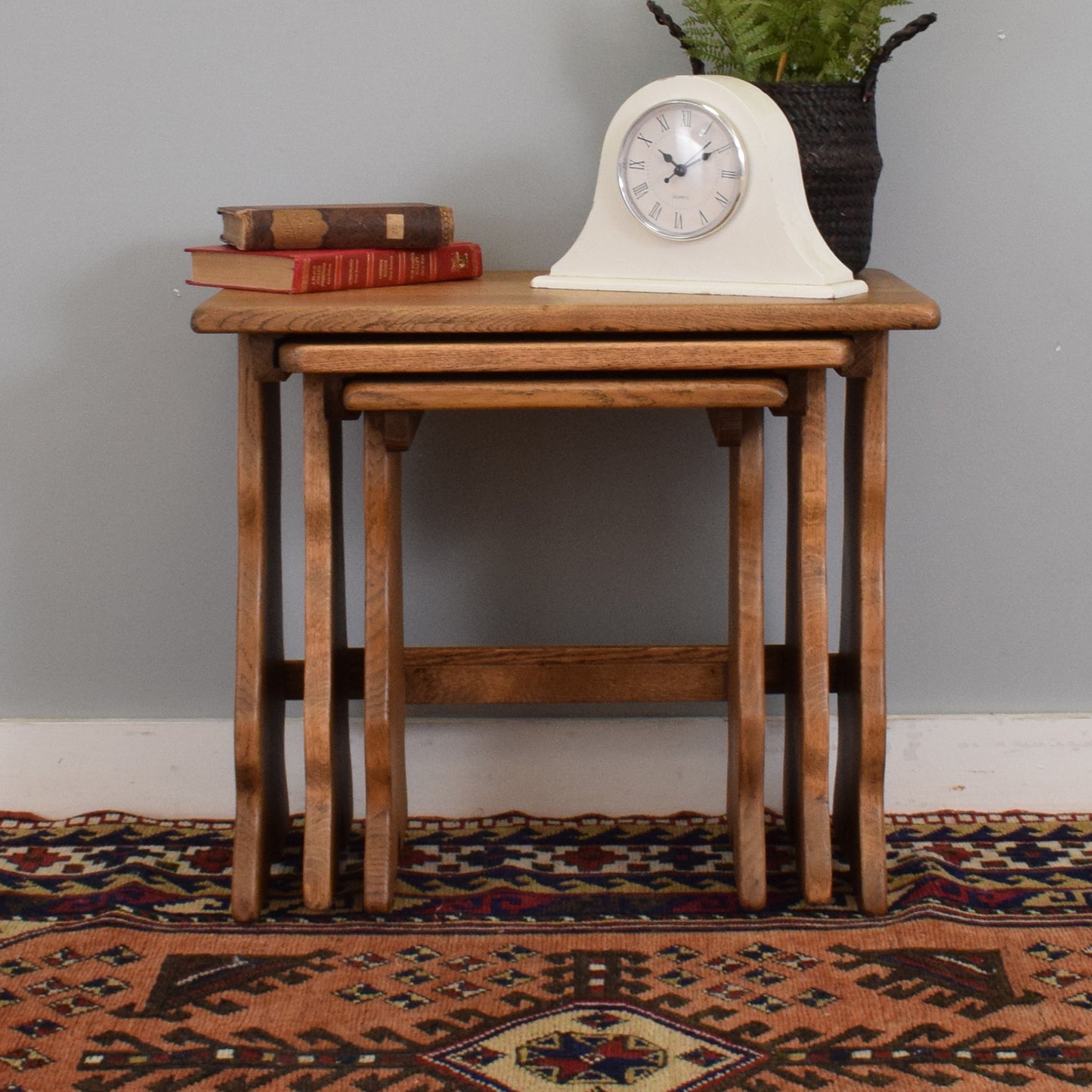 Refinished Oak Nest of Tables