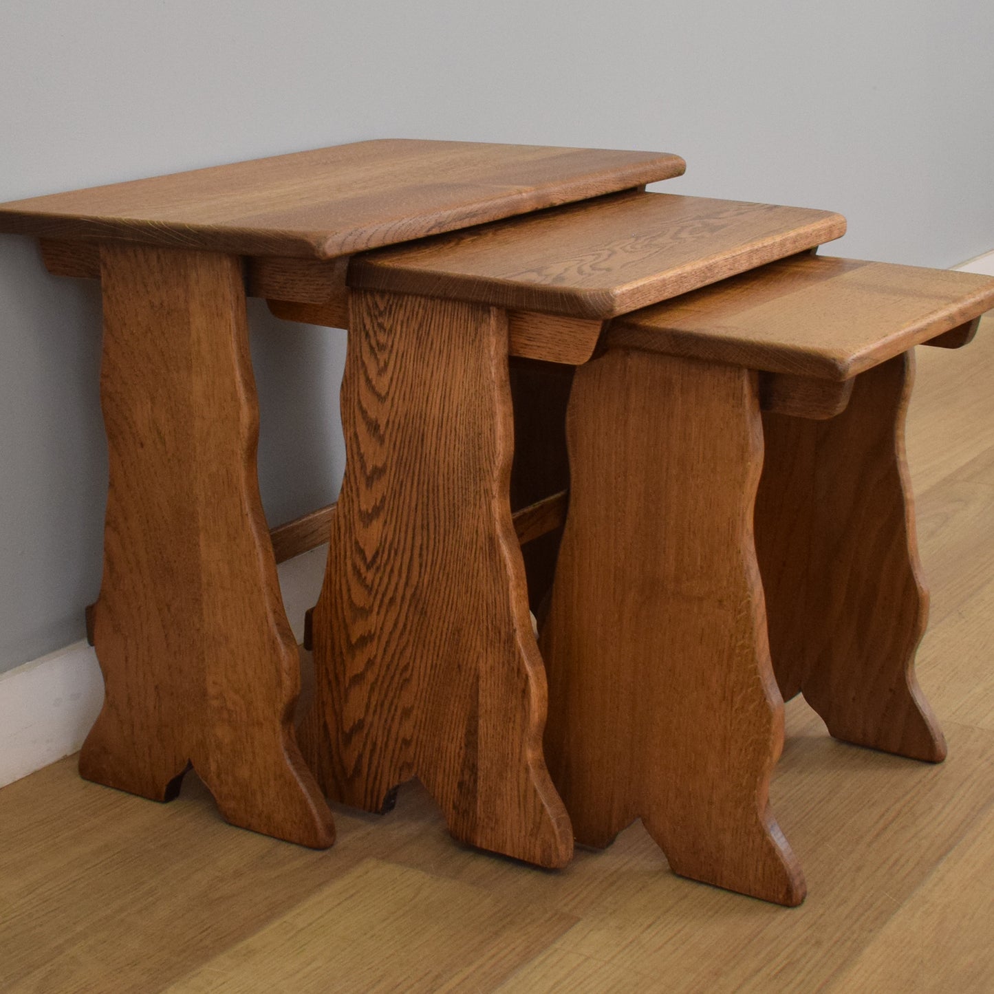 Refinished Oak Nest of Tables