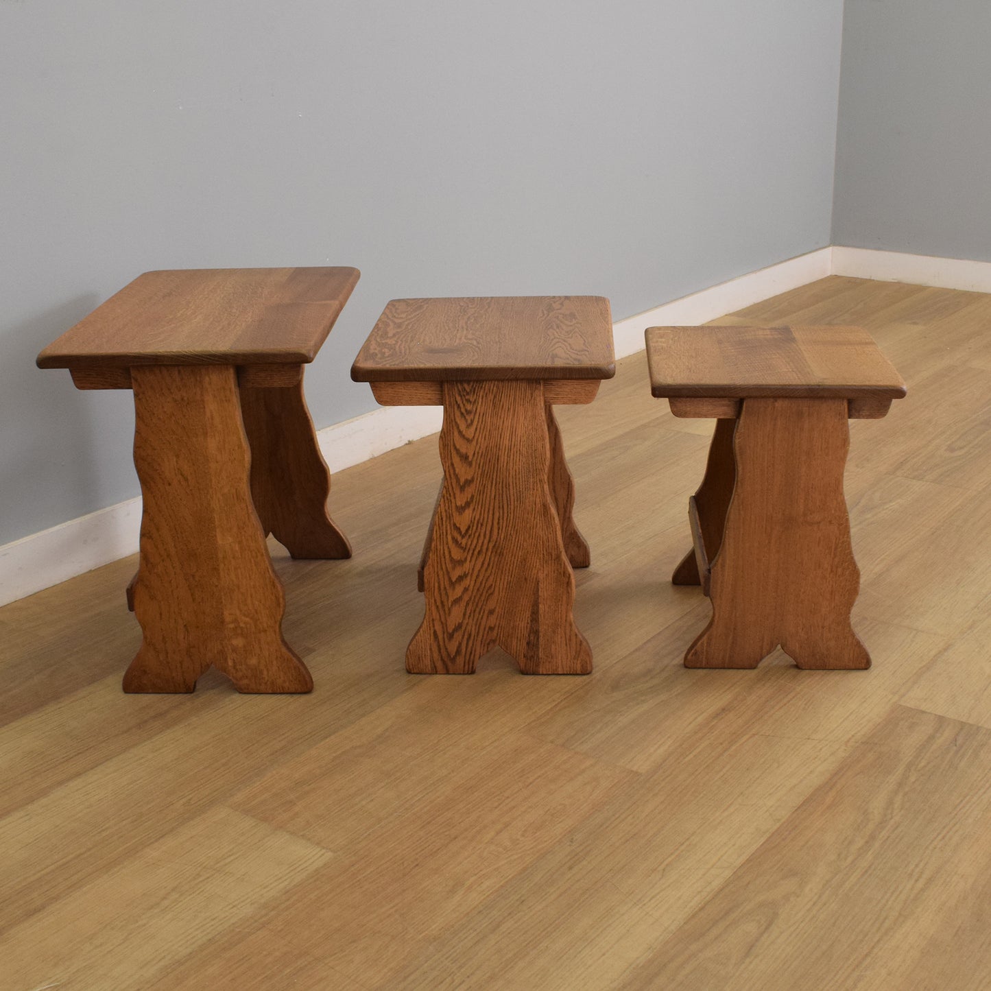Refinished Oak Nest of Tables