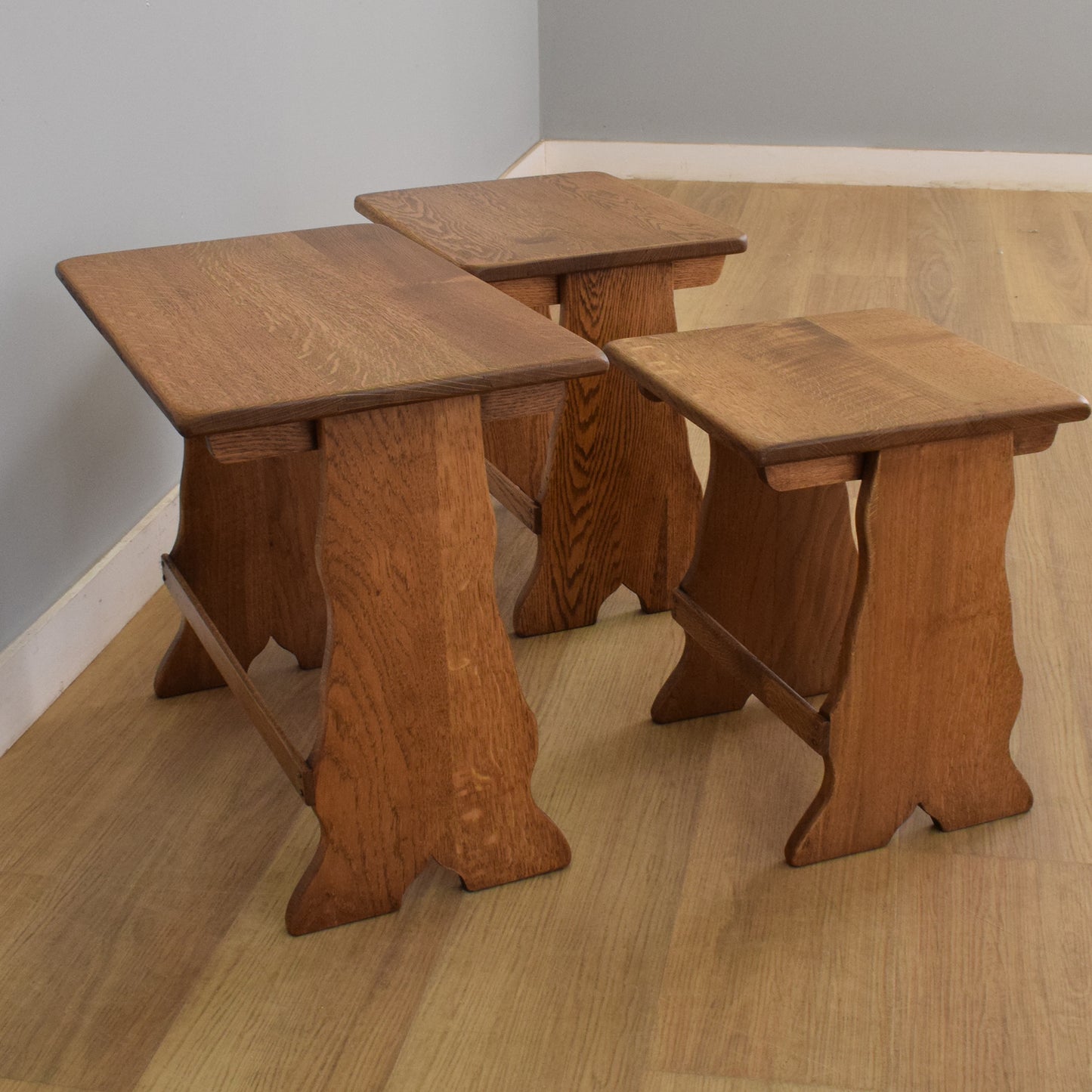 Refinished Oak Nest of Tables
