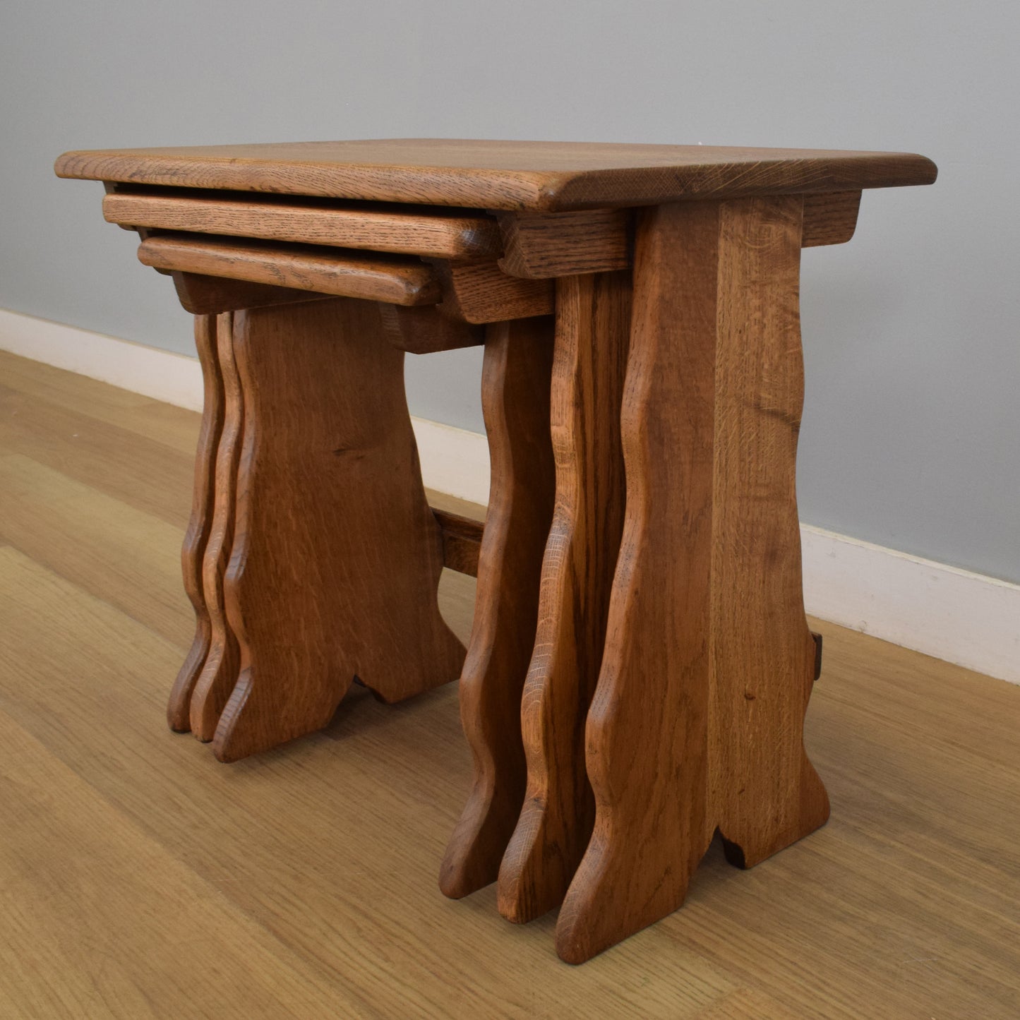 Refinished Oak Nest of Tables