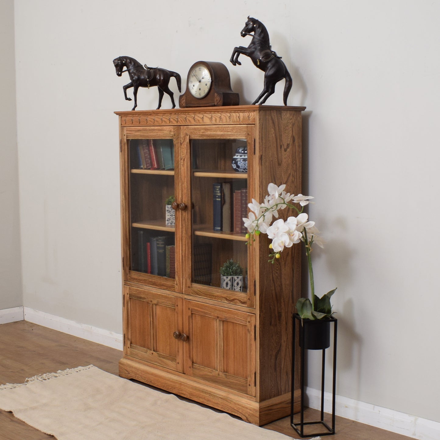 Restored Ercol Glazed Bookcase