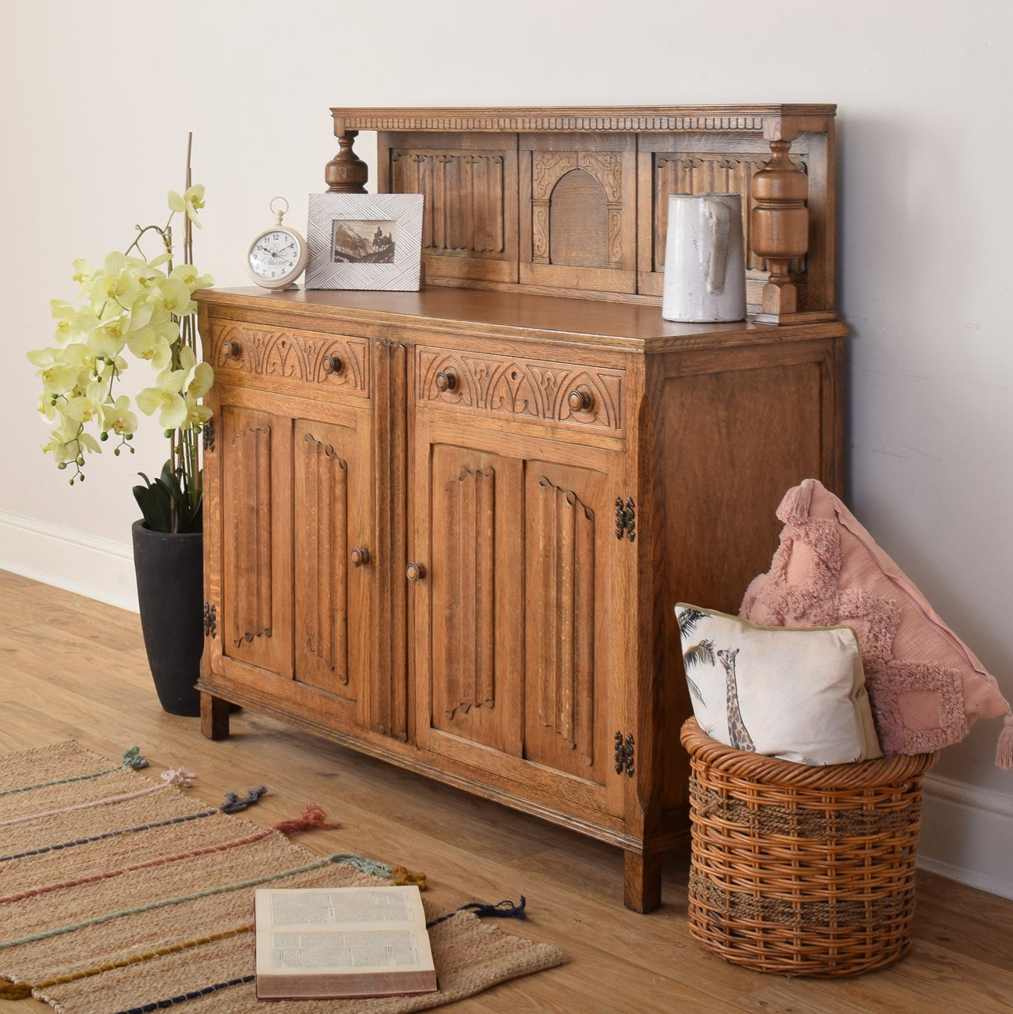 Carved Oak Sideboard