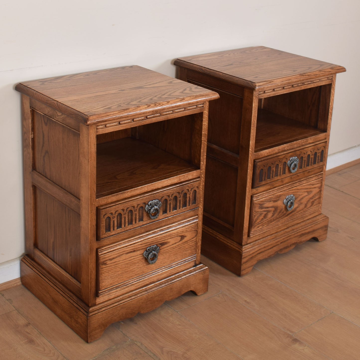 Restored Old Charm Oak Bedsides