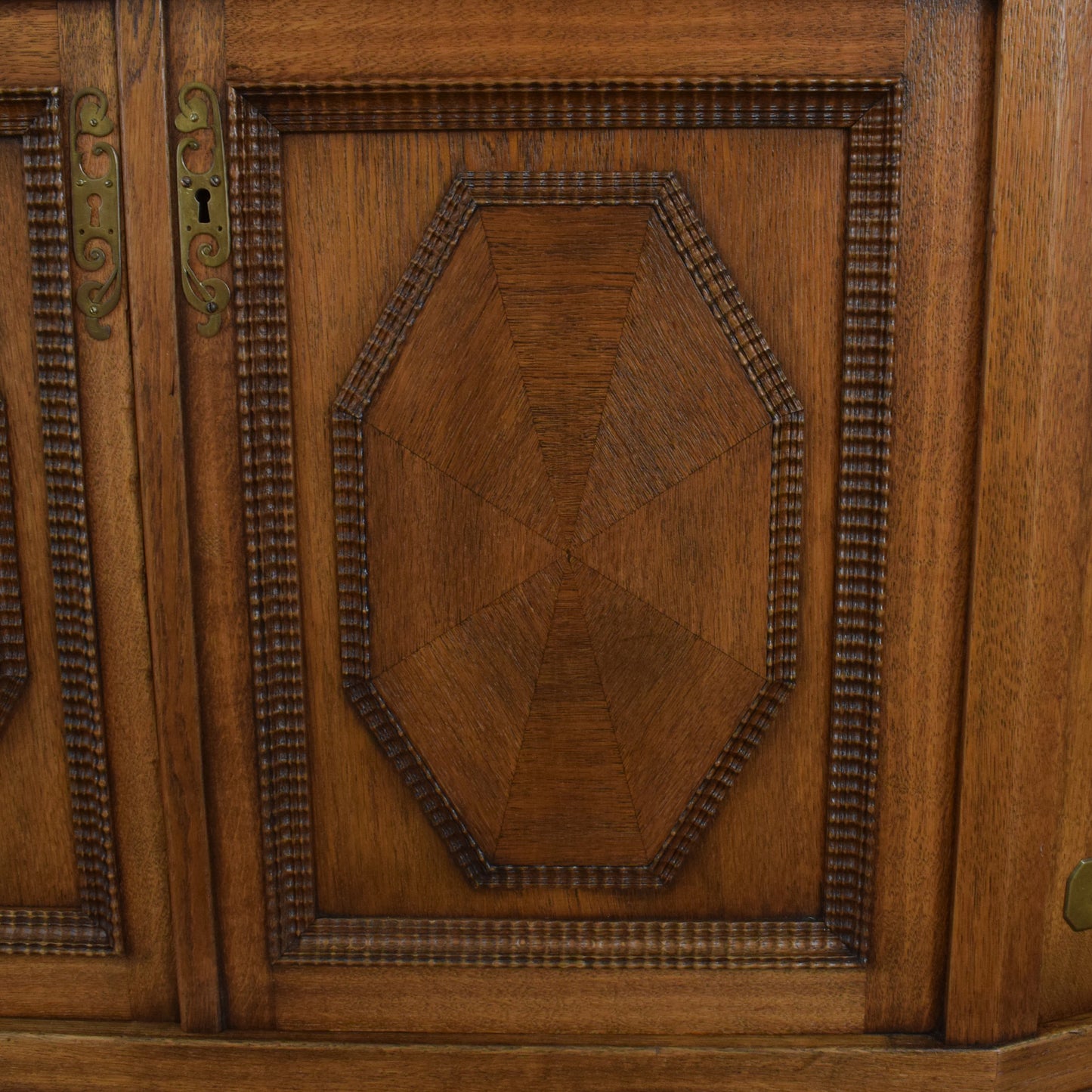 Large Solid Oak Carved Dresser