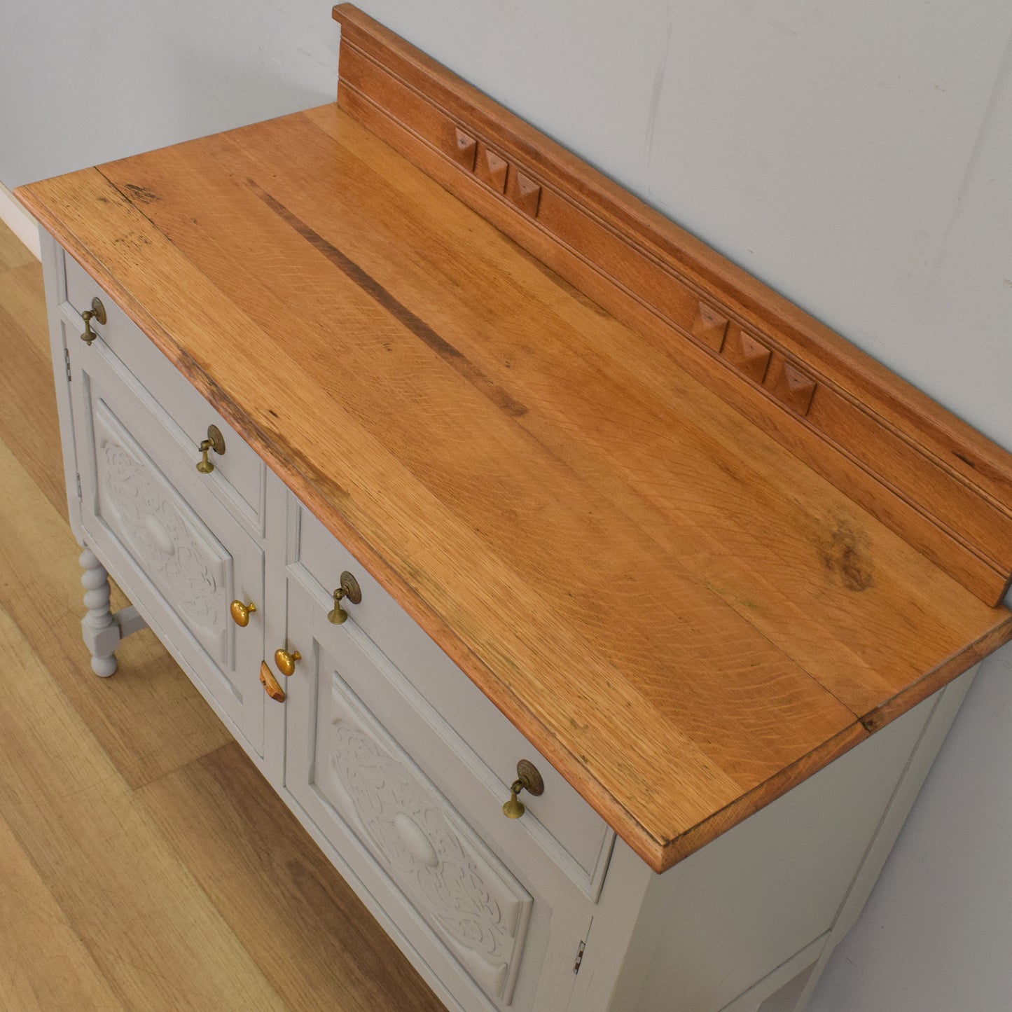 Rustic Painted Oak Sideboard