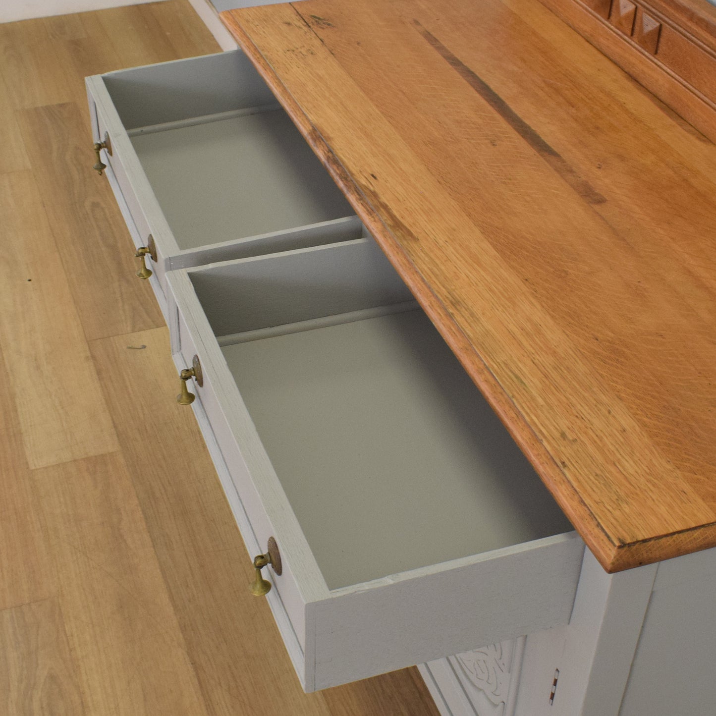 Rustic Painted Oak Sideboard