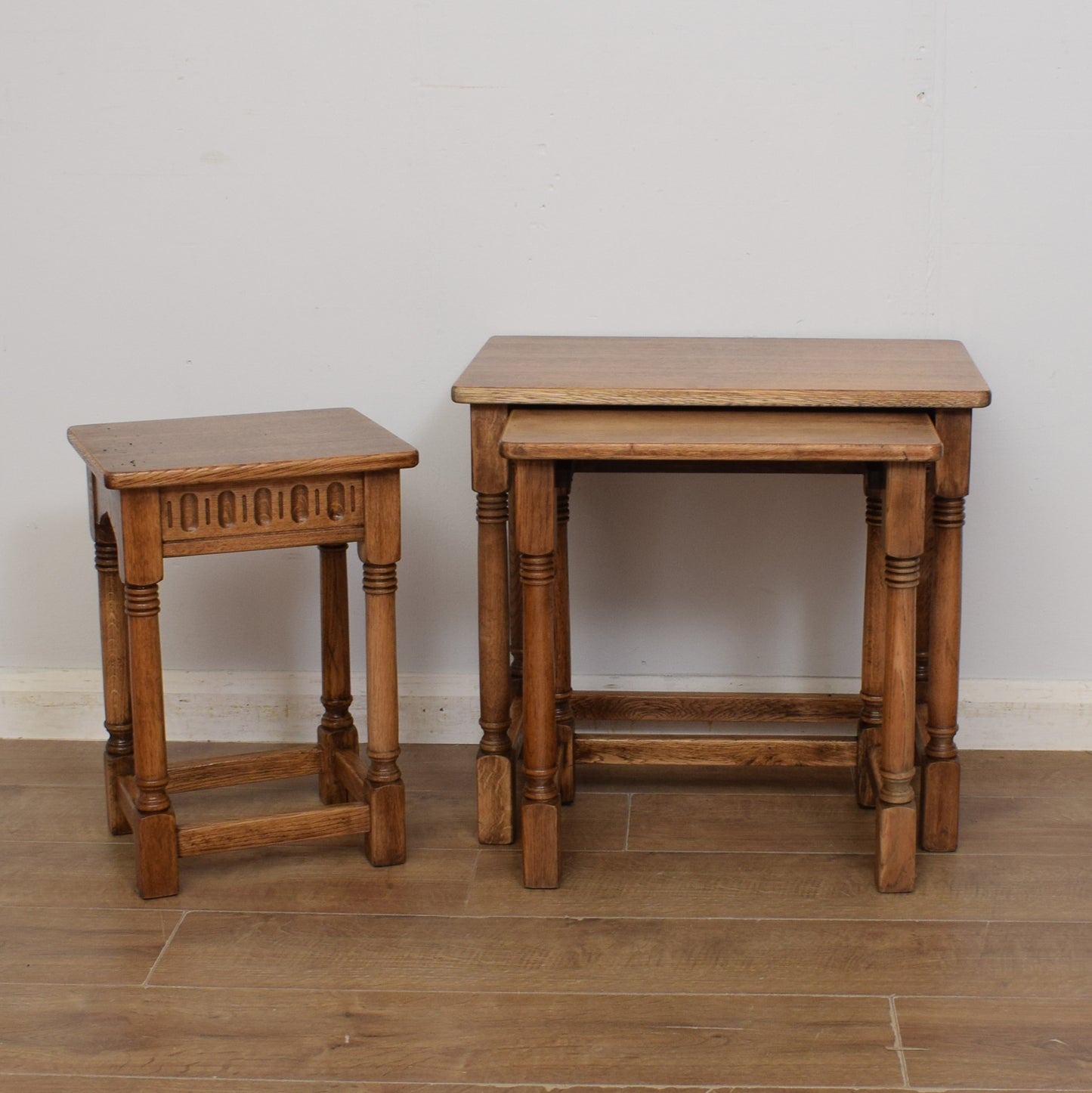 Restored Oak Nest of Tables