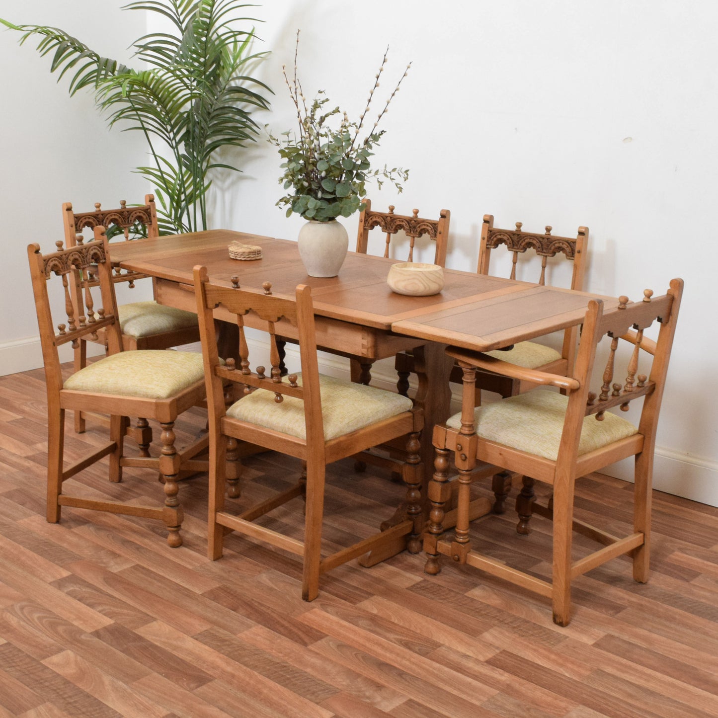 Ercol Draw Leaf Table and Six Chairs