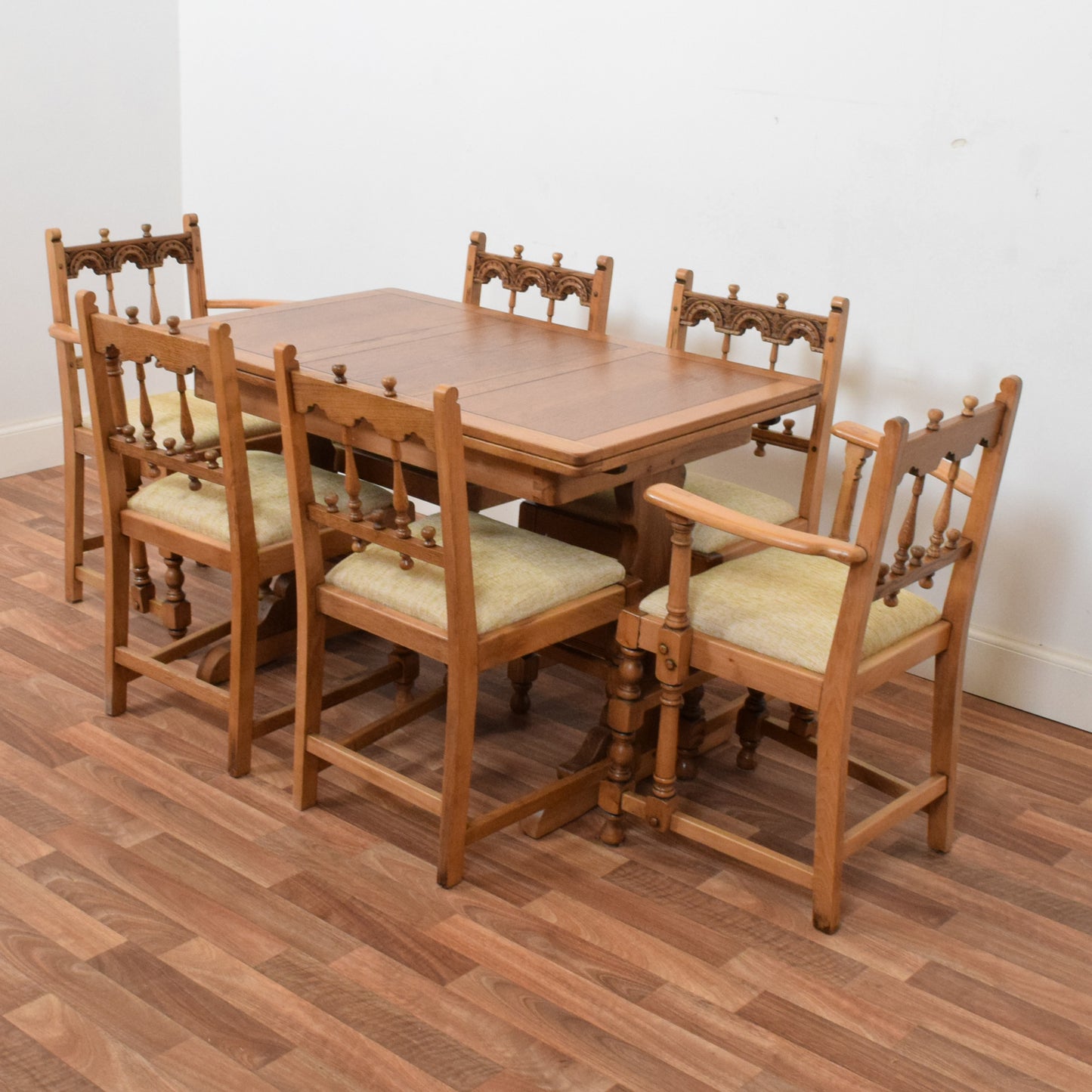 Ercol Draw Leaf Table and Six Chairs