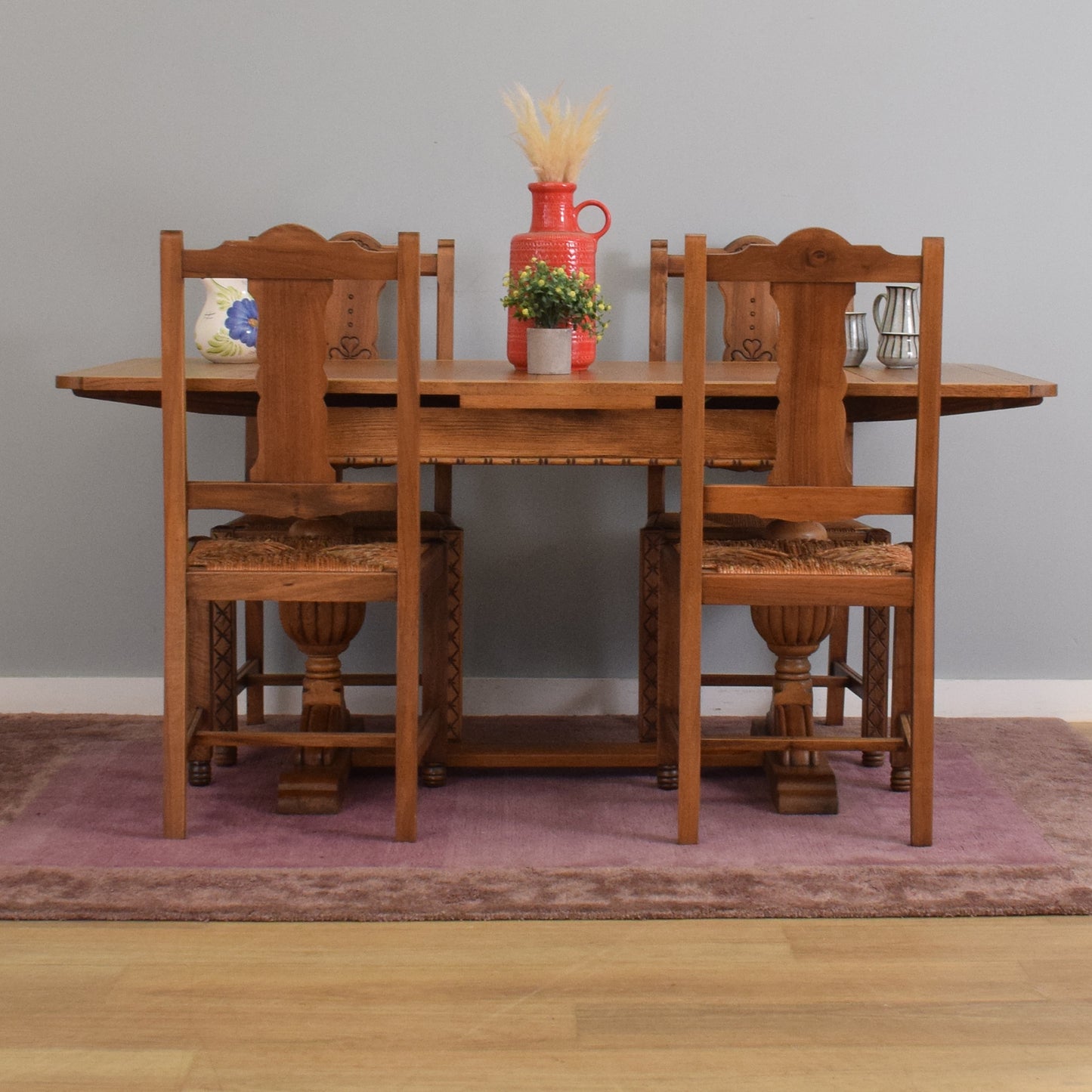 Restored Draw-Leaf Table and Four Chairs