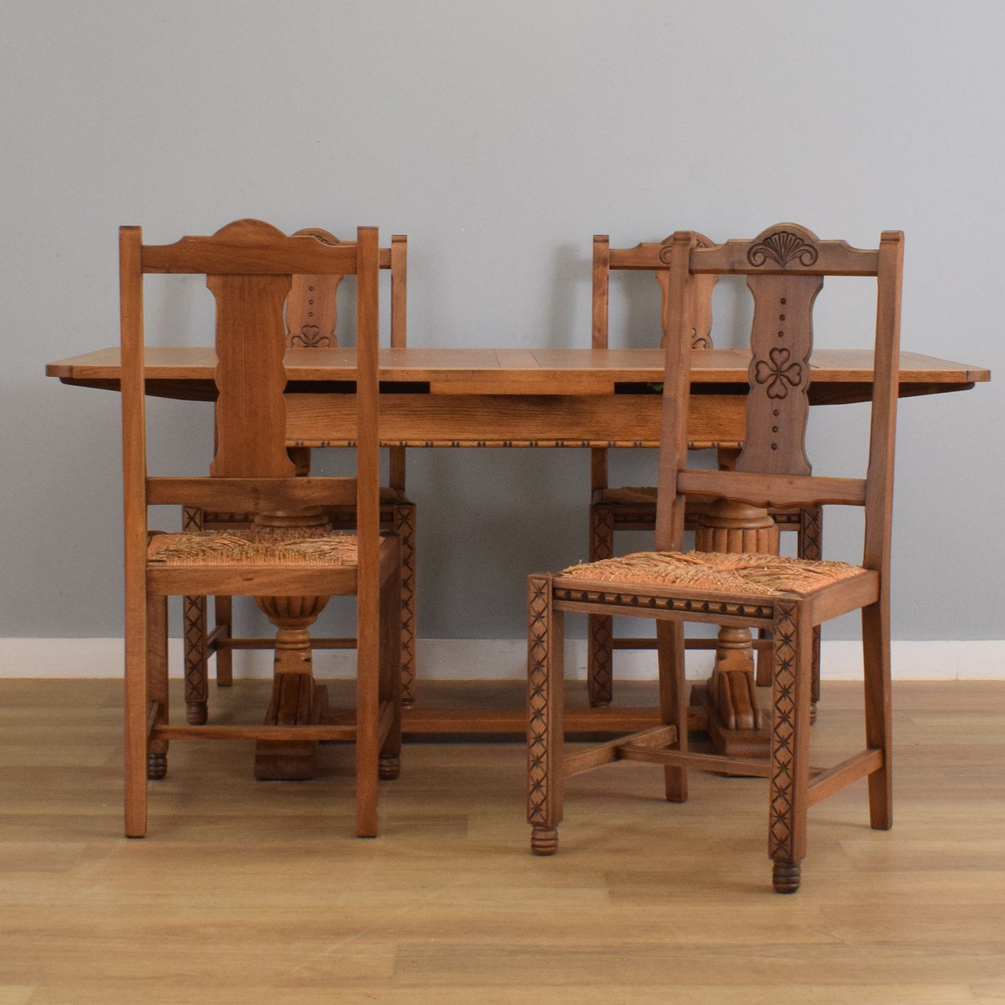 Restored Draw-Leaf Table and Four Chairs