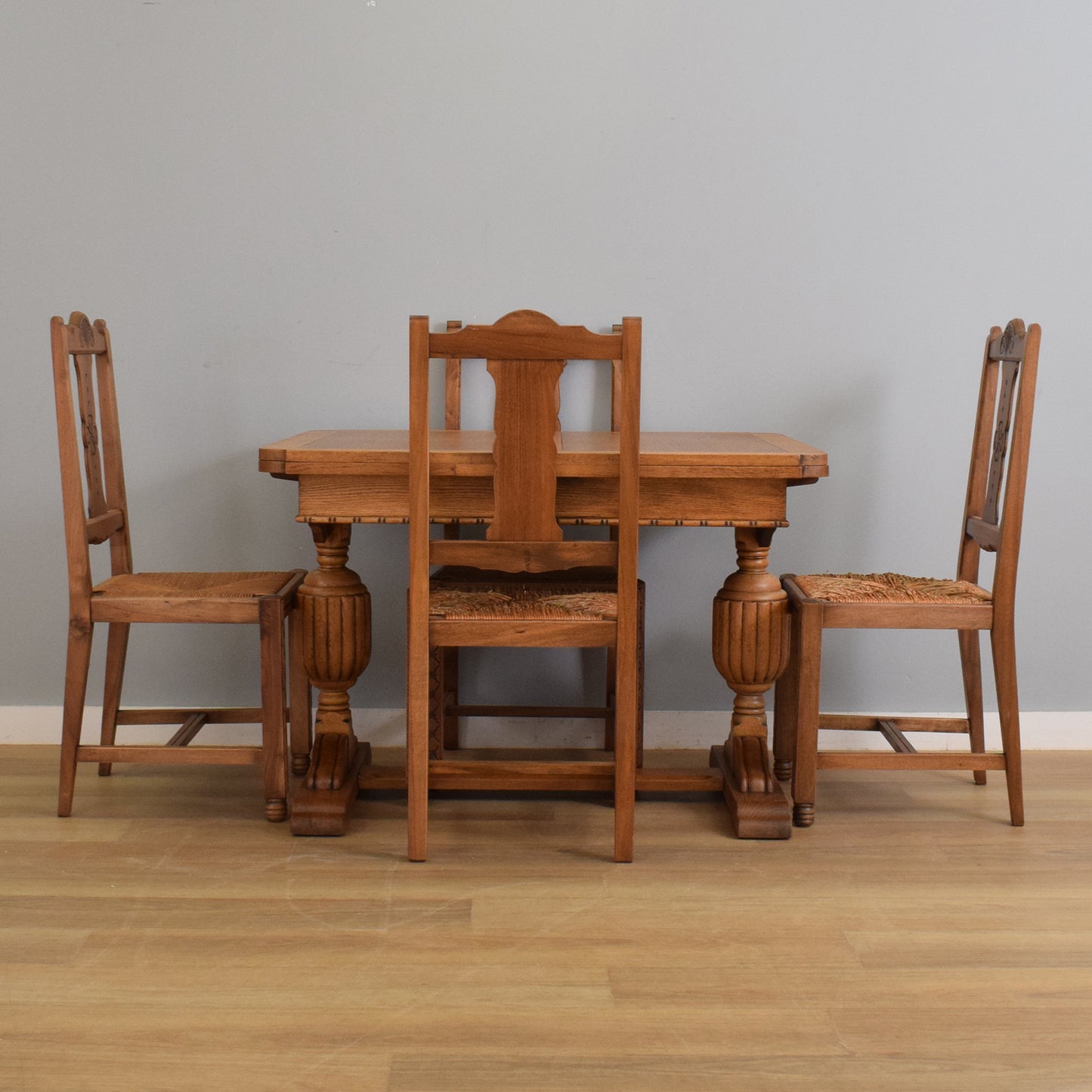 Restored Draw-Leaf Table and Four Chairs
