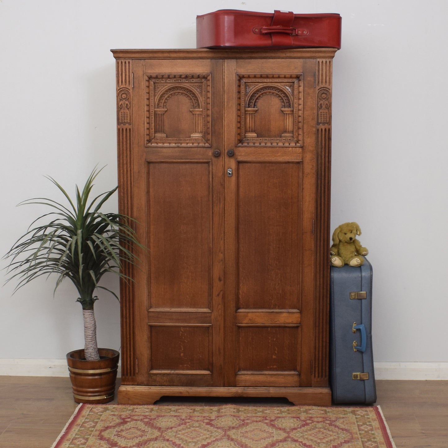 Restored Oak Gents Wardrobe
