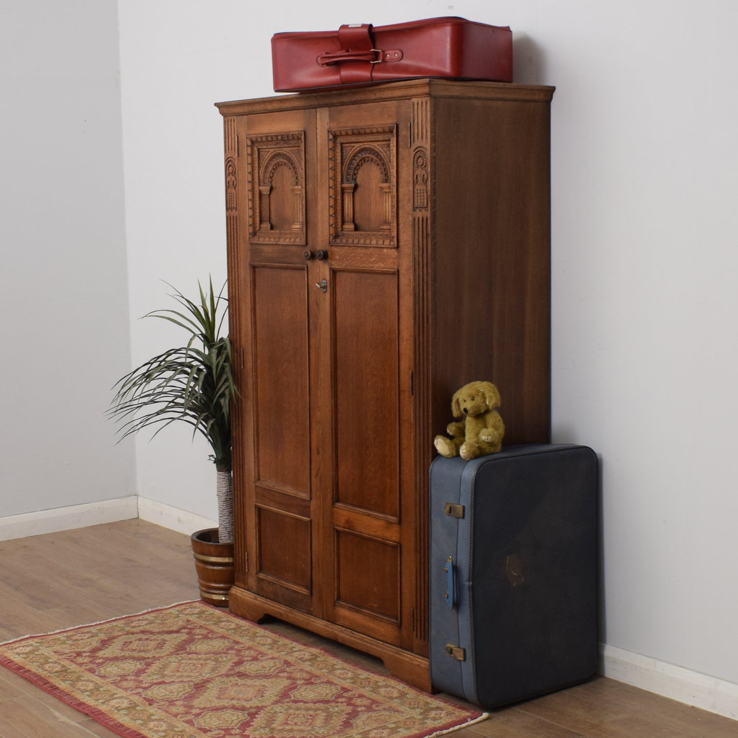 Restored Oak Gents Wardrobe