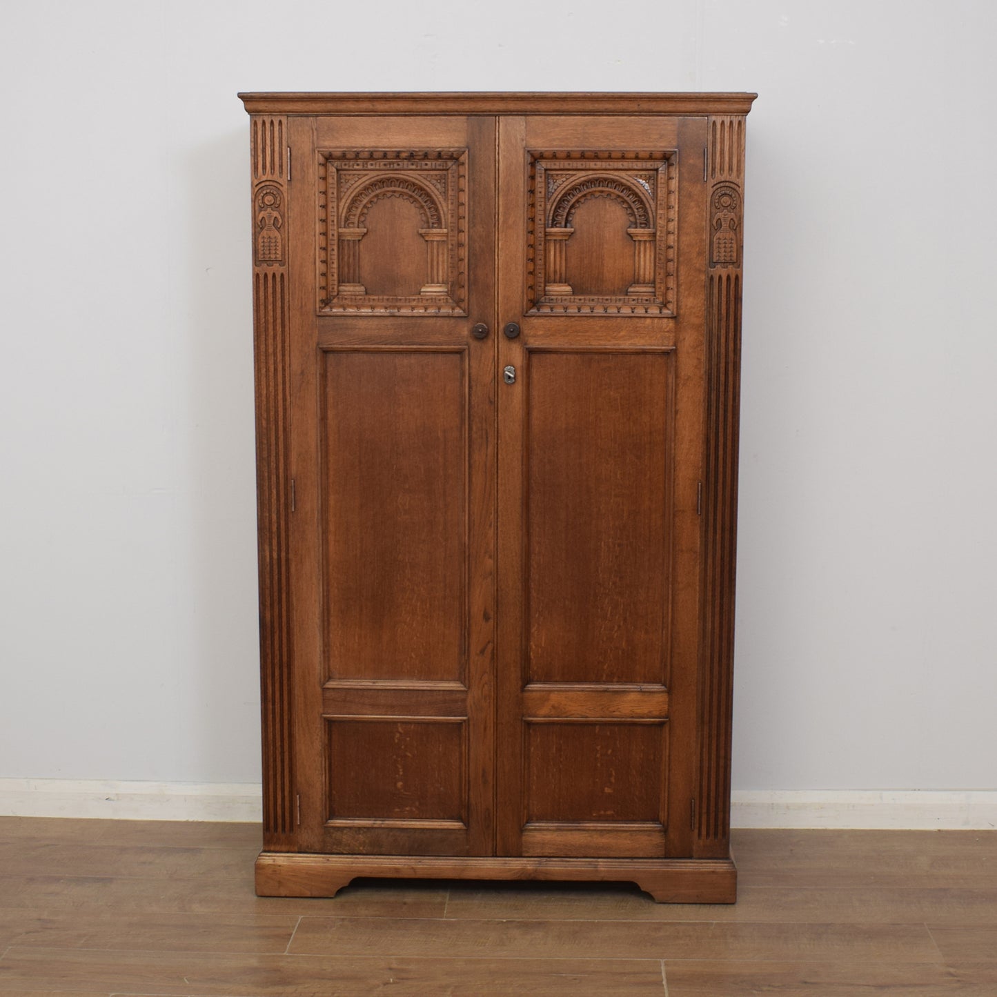 Restored Oak Gents Wardrobe