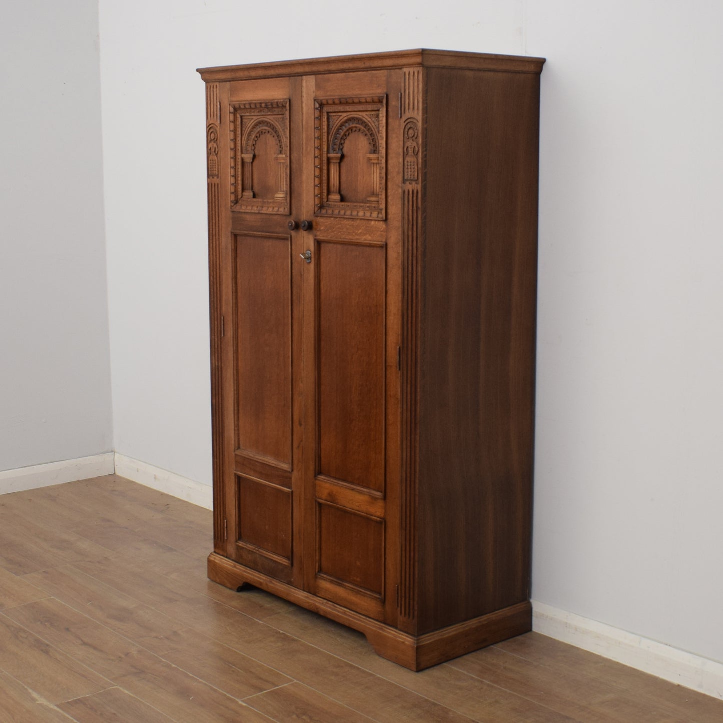 Restored Oak Gents Wardrobe