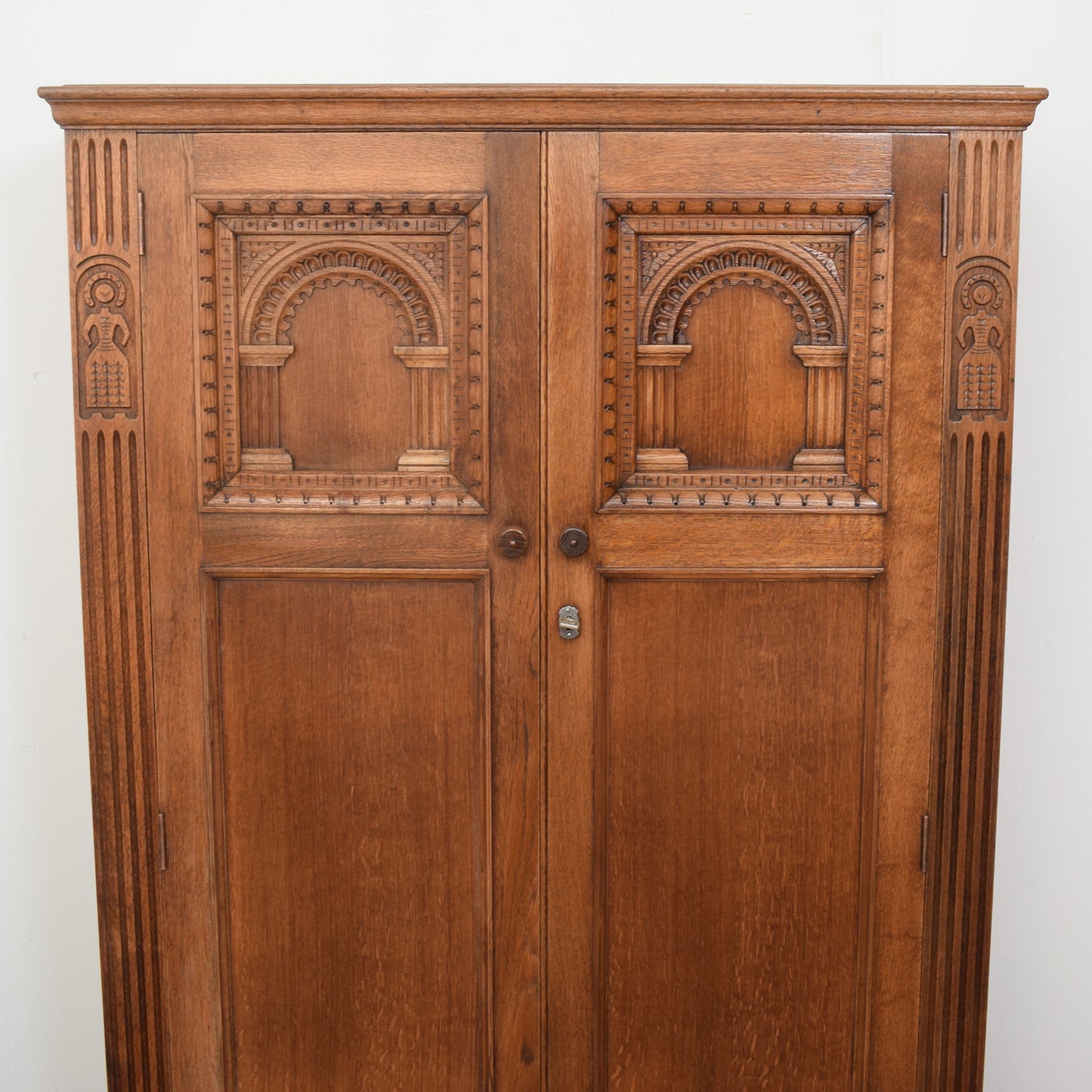 Restored Oak Gents Wardrobe