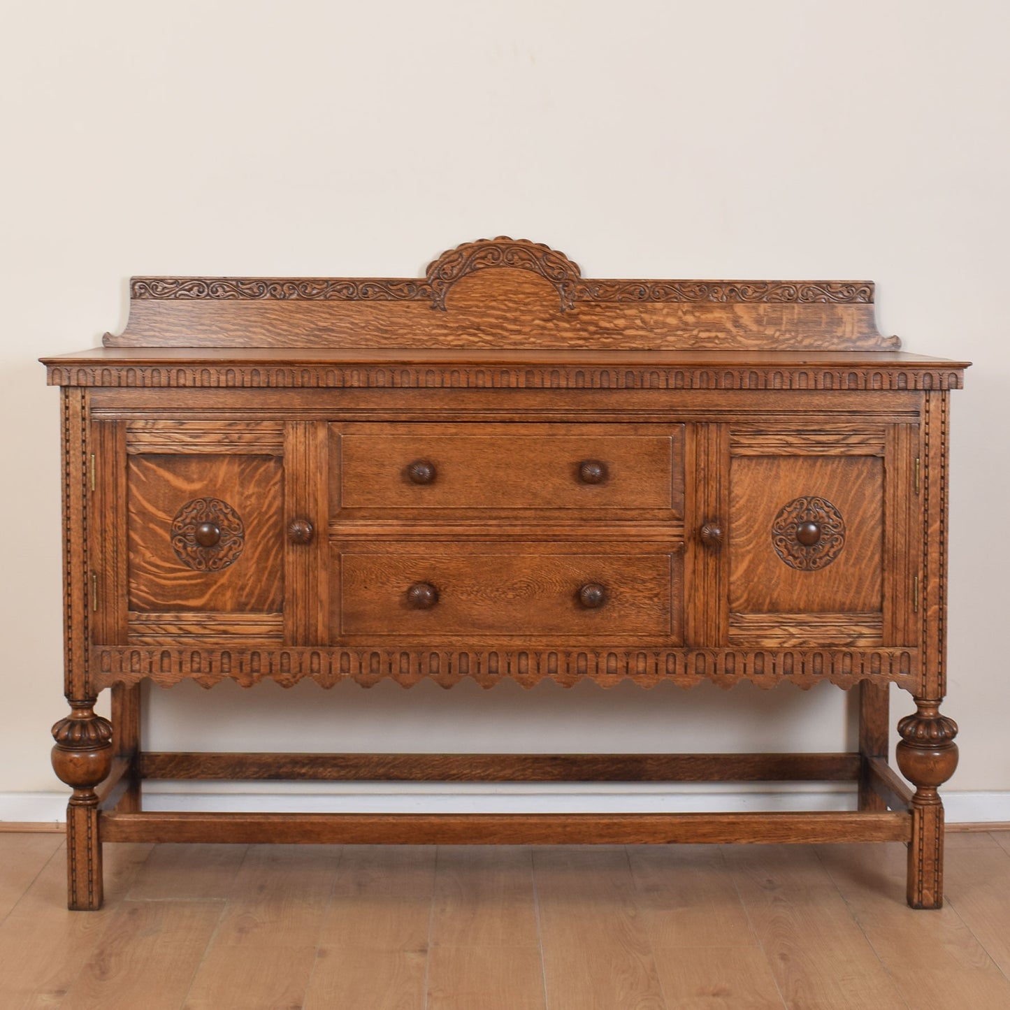 Large Solid Oak Vintage Sideboard
