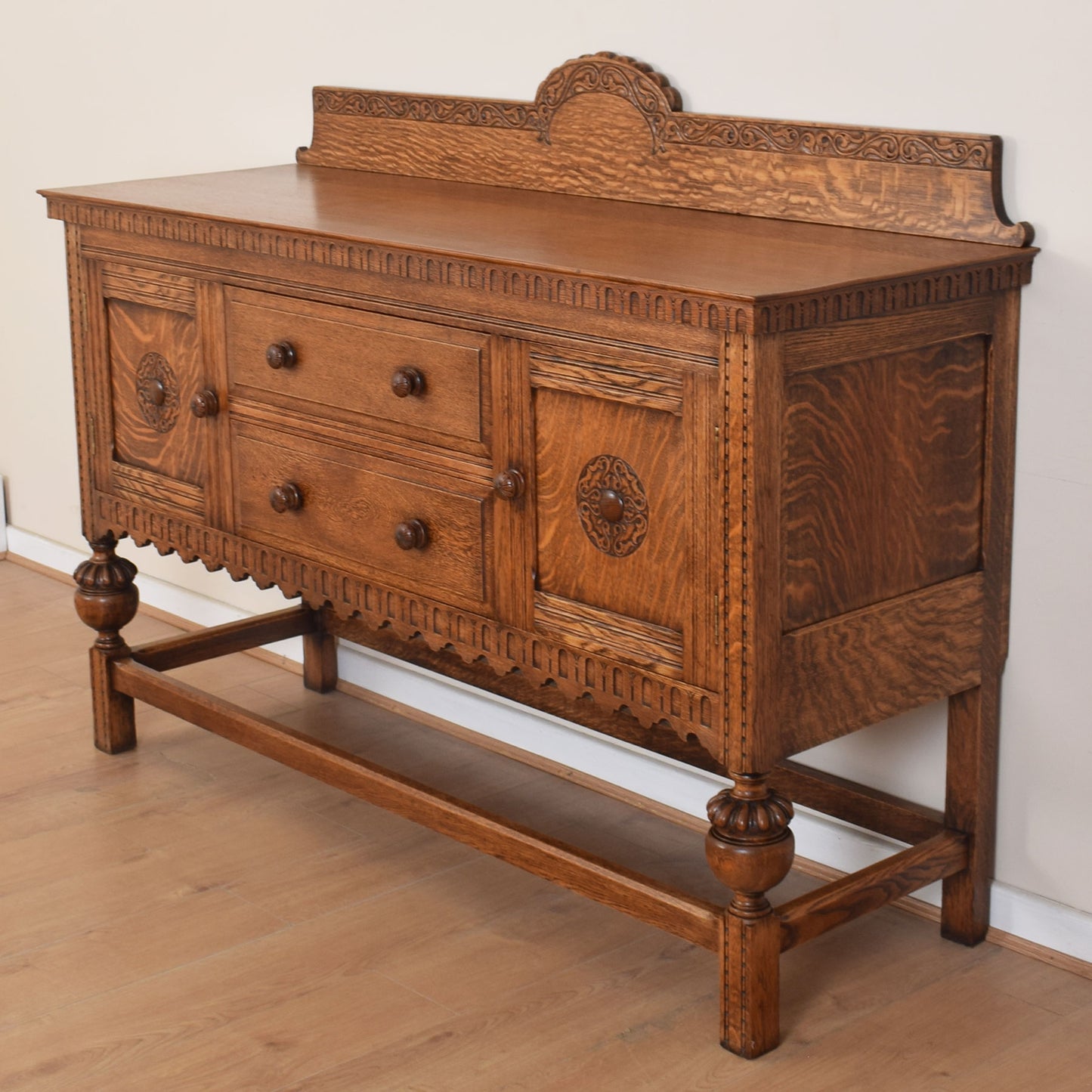 Large Solid Oak Vintage Sideboard