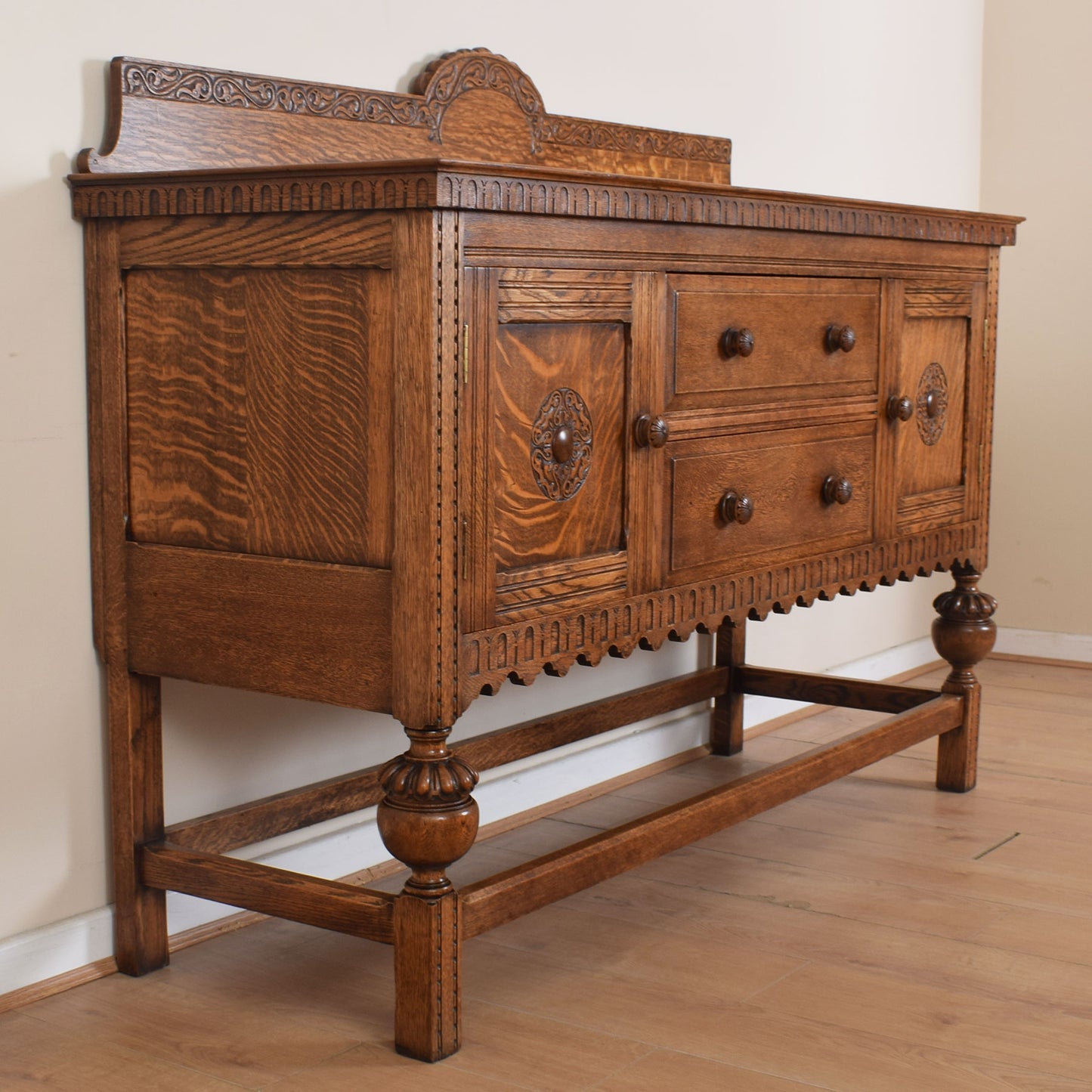 Large Solid Oak Vintage Sideboard