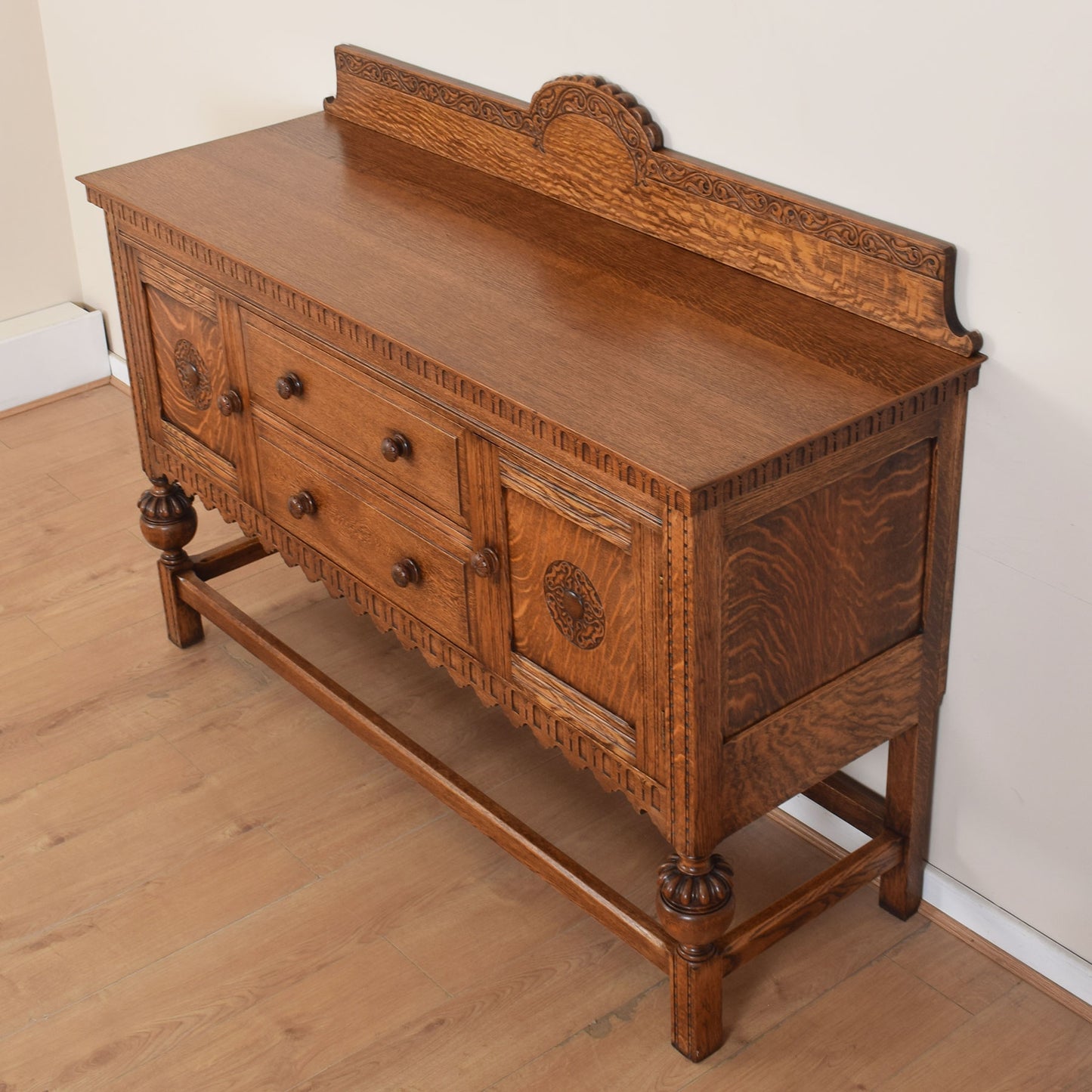 Large Solid Oak Vintage Sideboard