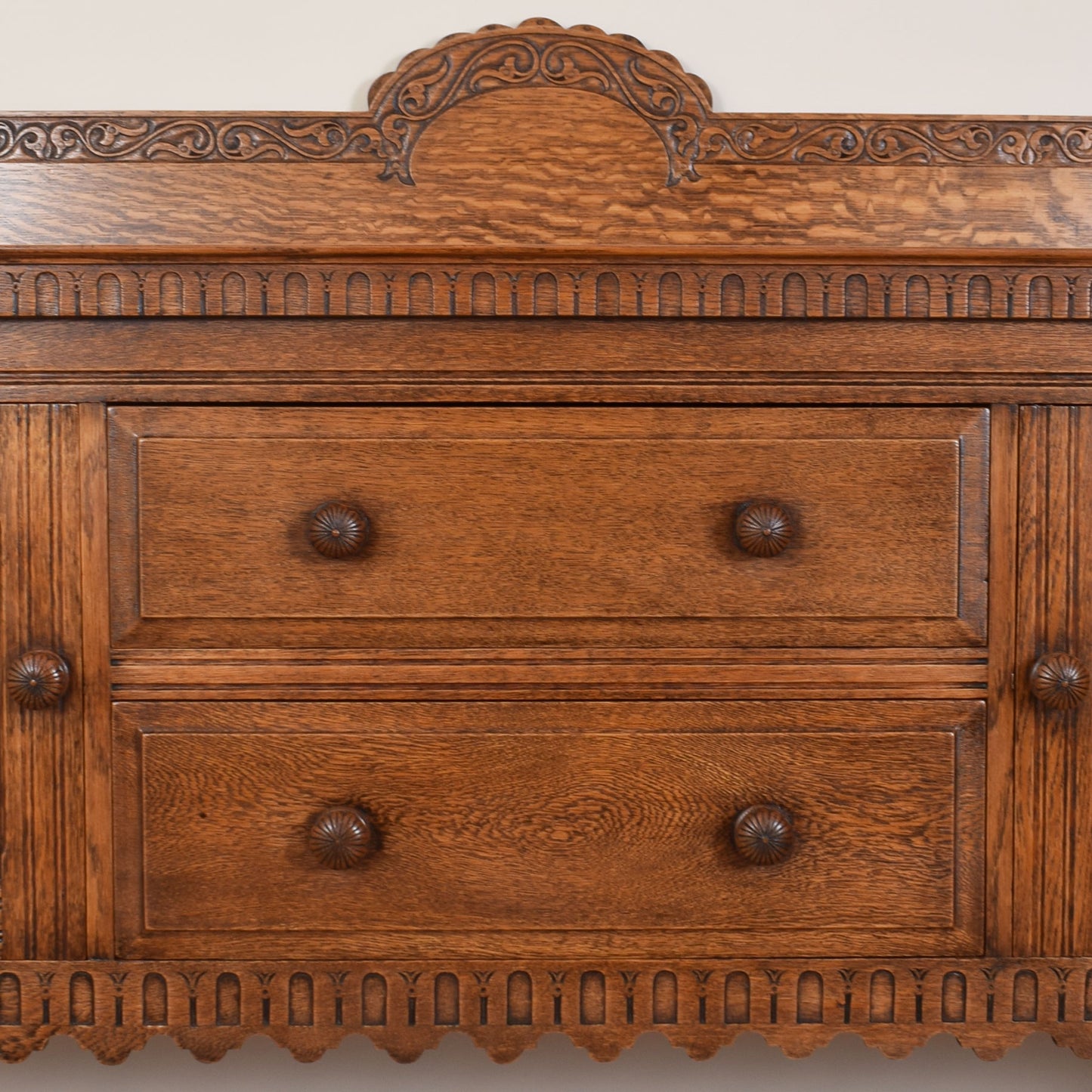 Large Solid Oak Vintage Sideboard