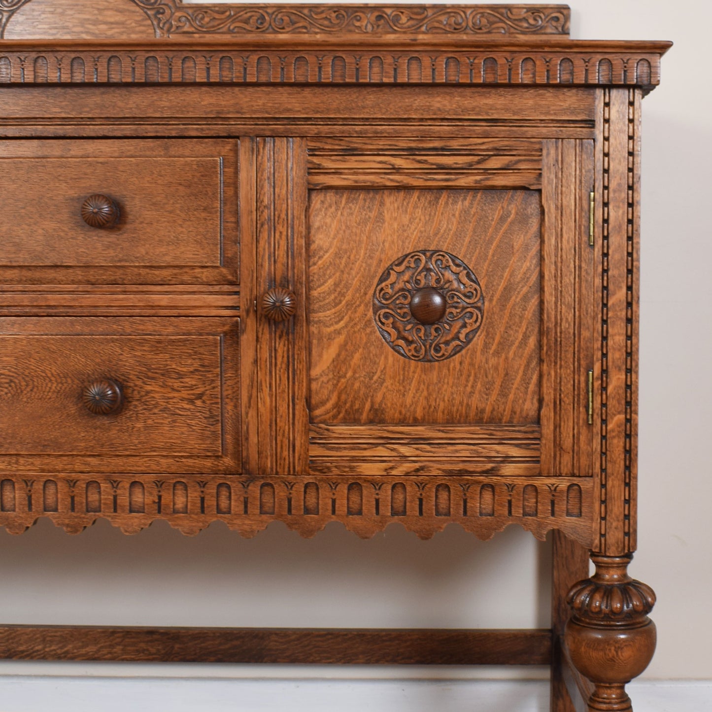 Large Solid Oak Vintage Sideboard