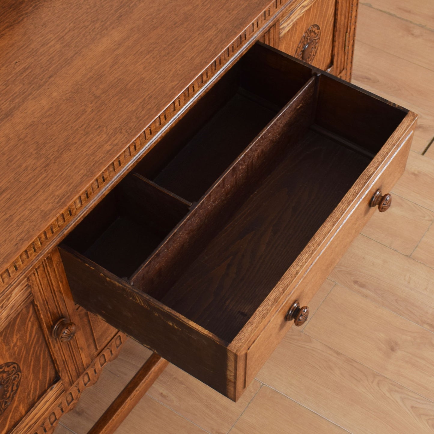 Large Solid Oak Vintage Sideboard