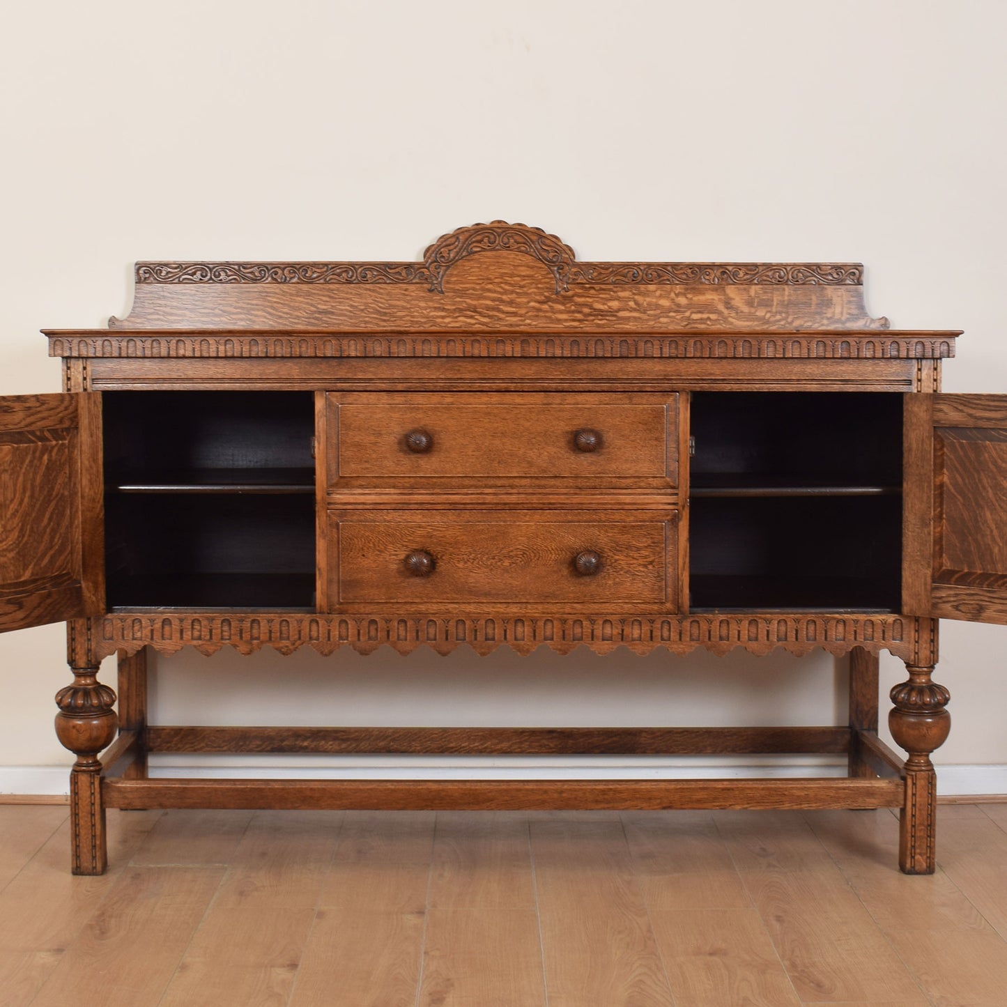 Large Solid Oak Vintage Sideboard