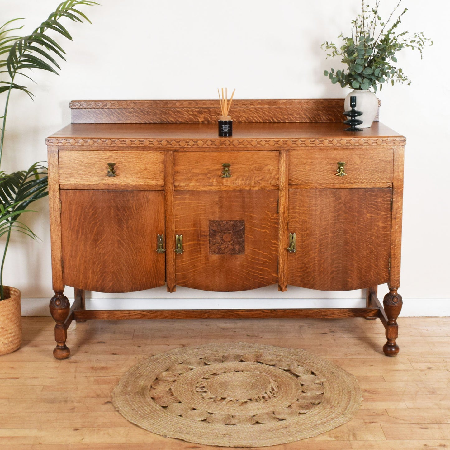 Carved Oak Sideboard