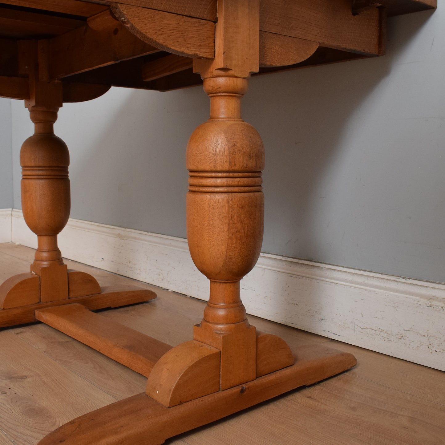 Oak Draw-Leaf Table and Four Chairs