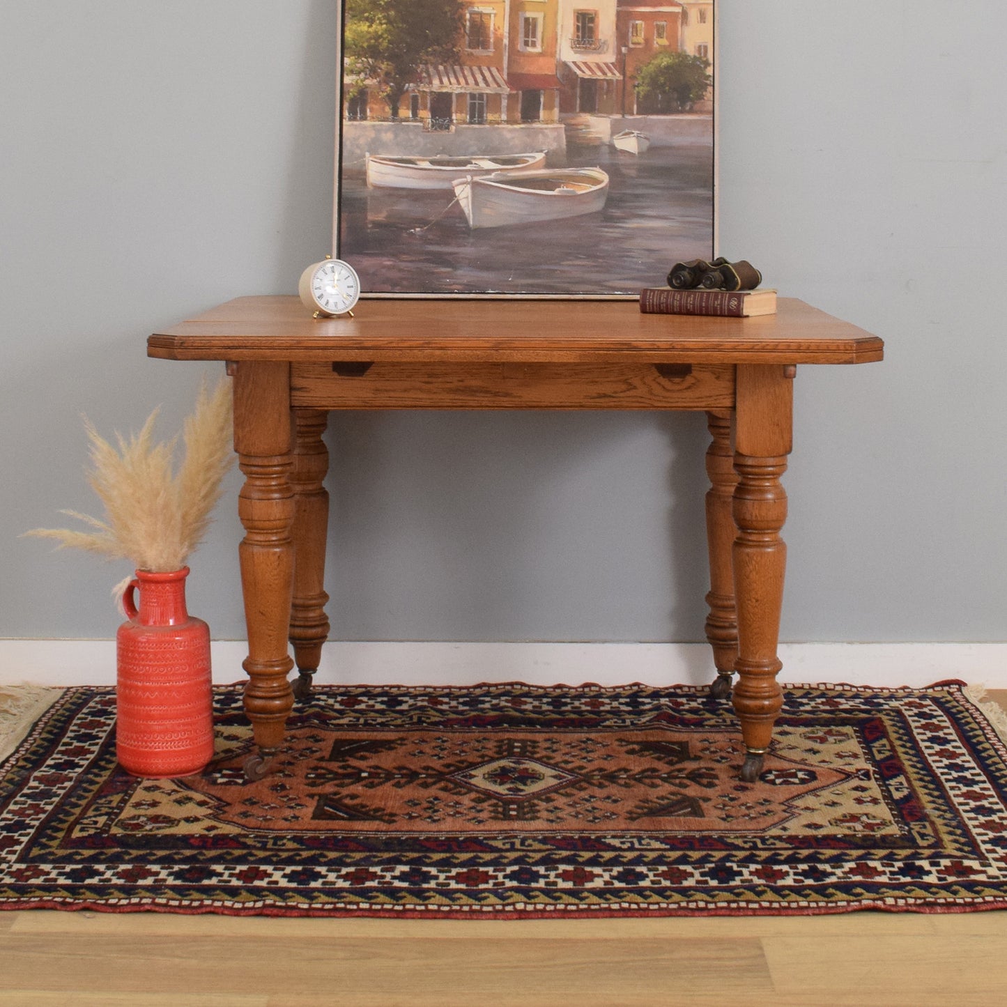 Oak Drop-Leaf Dining Table