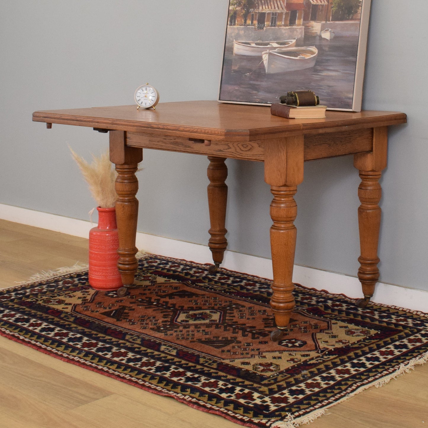 Oak Drop-Leaf Dining Table