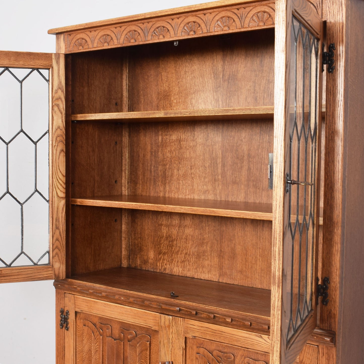 JayCee Glazed Bookcase Cabinet