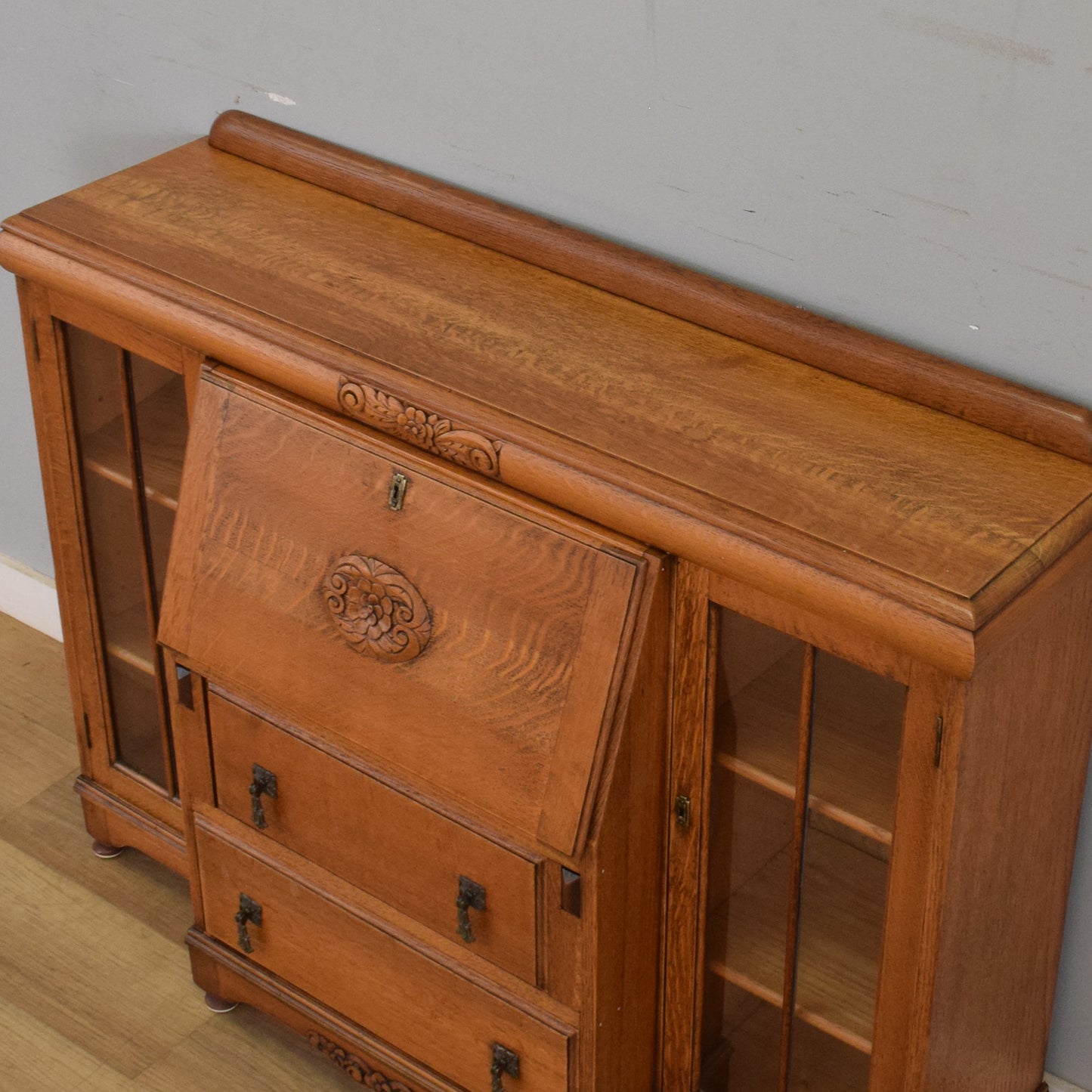 Oak Side-by-Side Bureau Bookcase