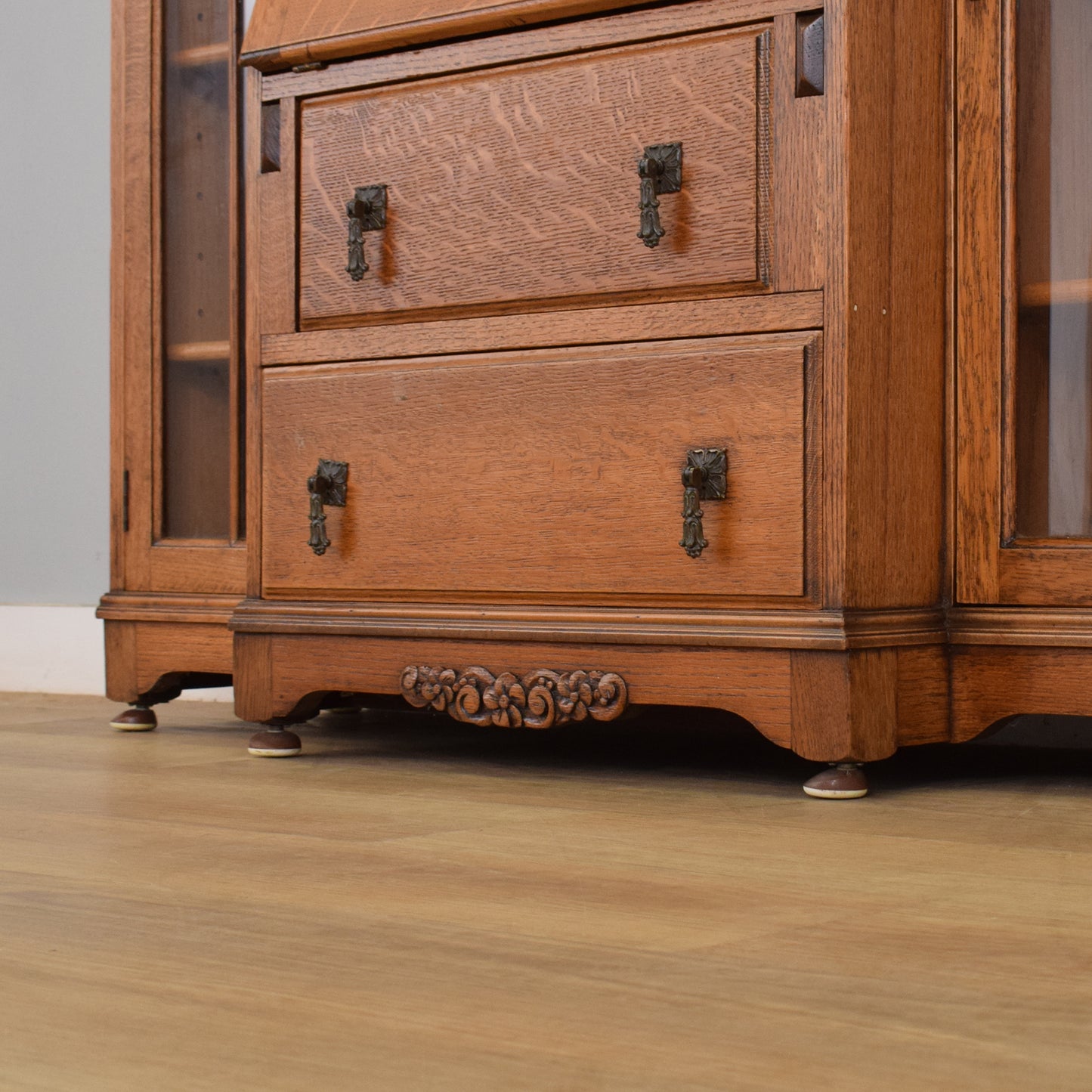 Oak Side-by-Side Bureau Bookcase