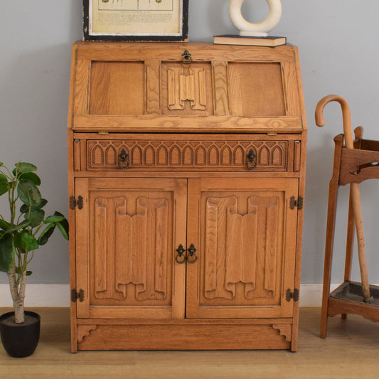 Oak Linenfold Bureau