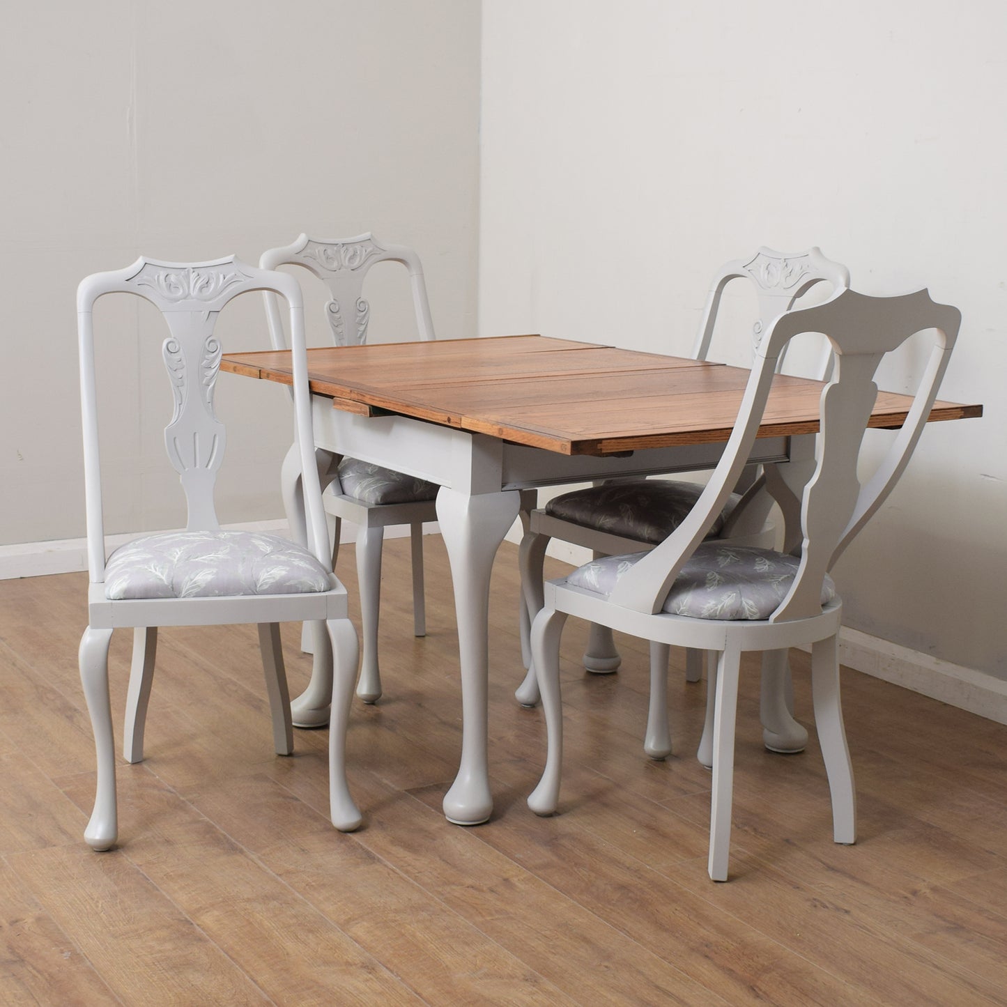 Vintage Draw-Leaf Table & Four Chairs