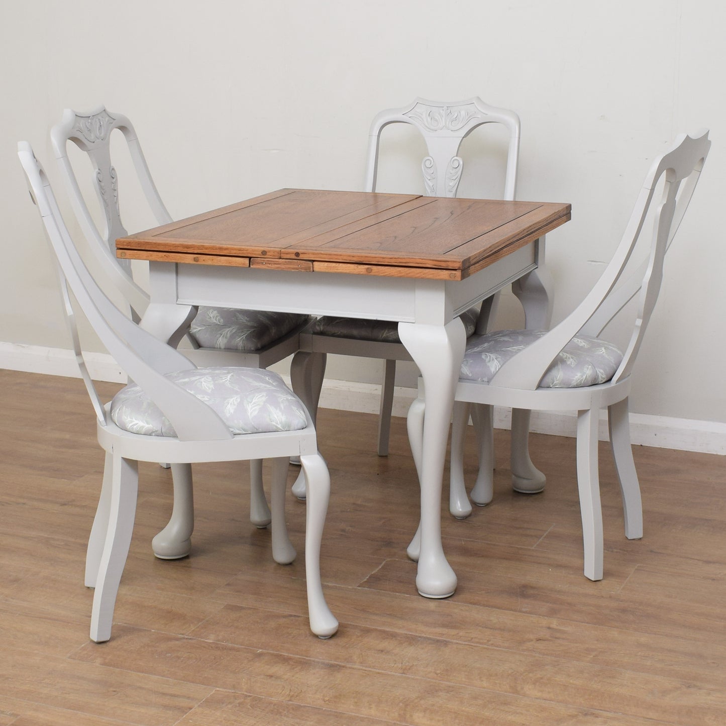 Vintage Draw-Leaf Table & Four Chairs
