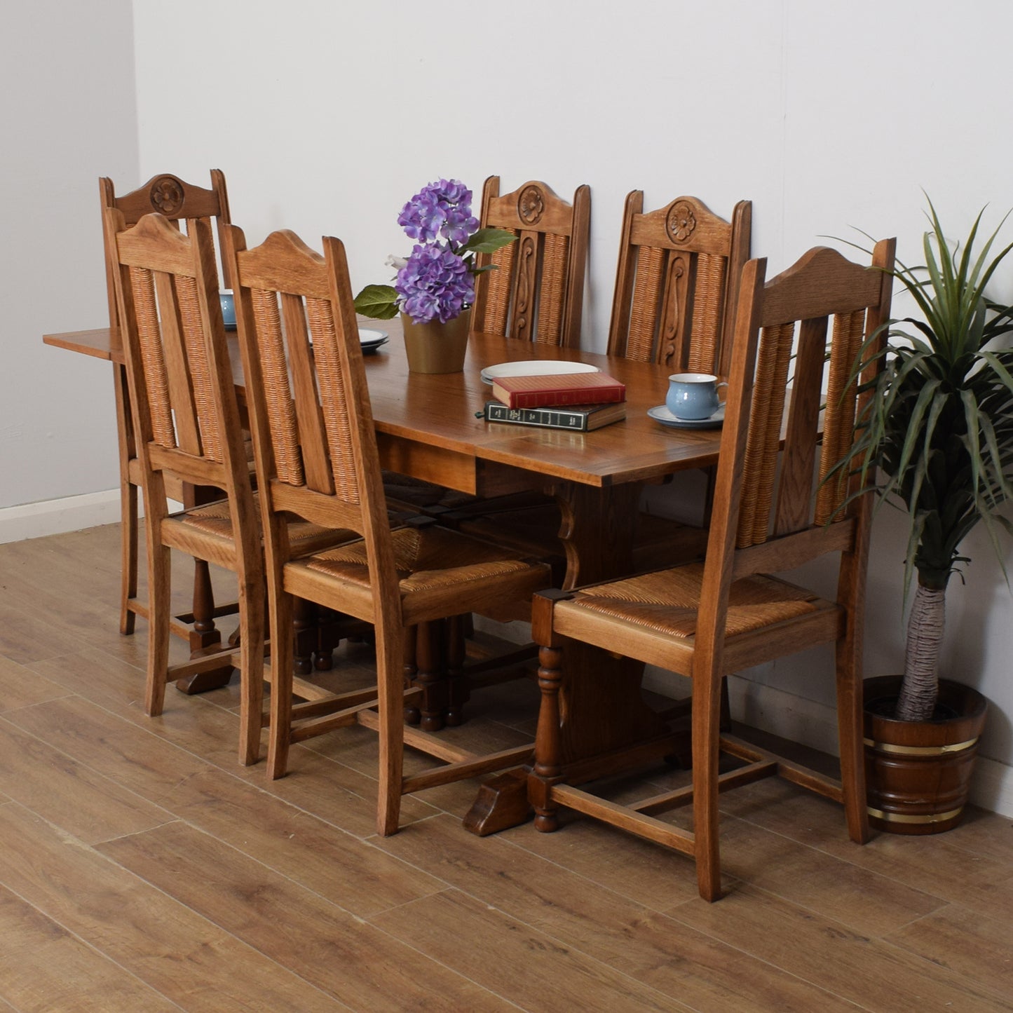 Restored Draw-Leaf Table and Six Chairs