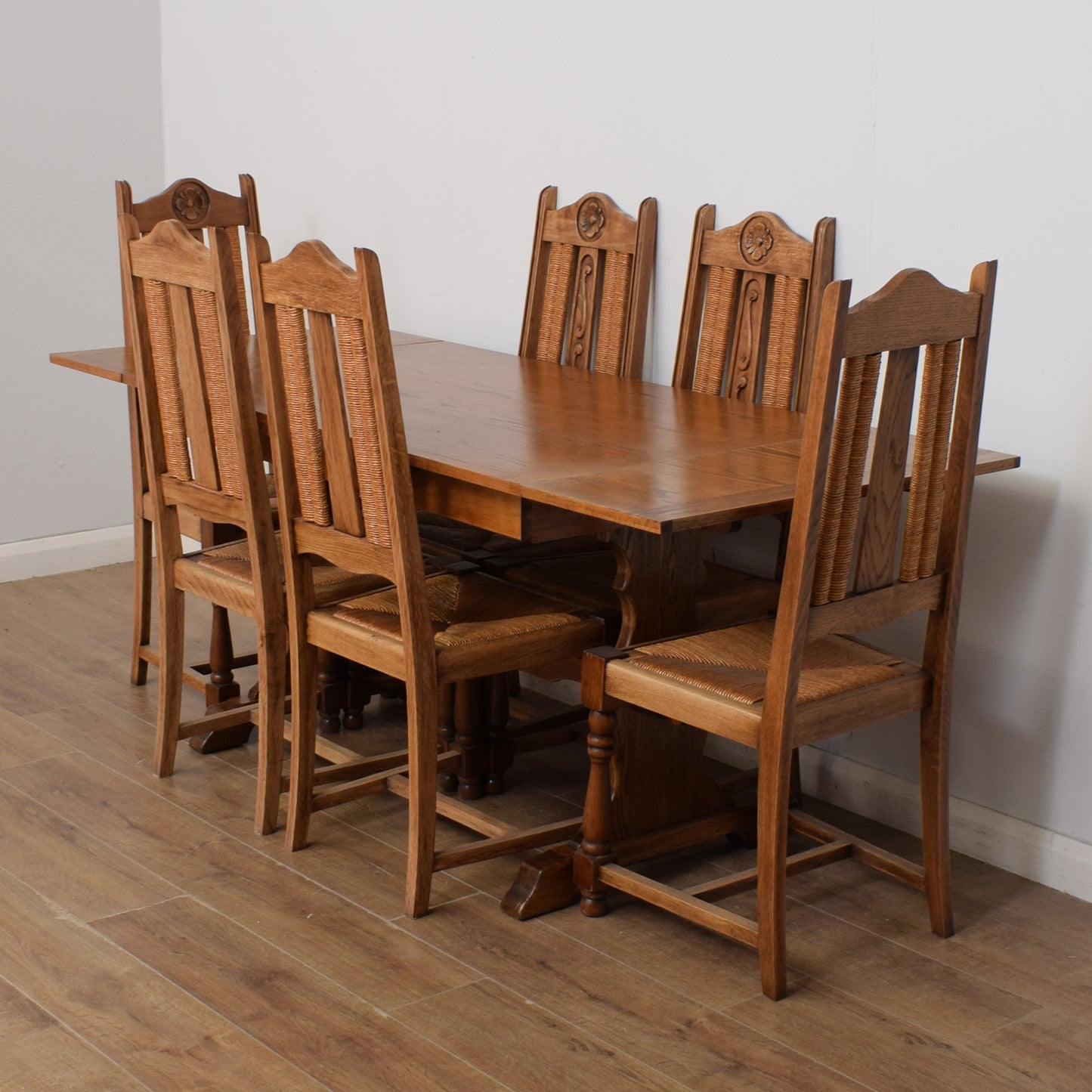 Restored Draw-Leaf Table and Six Chairs