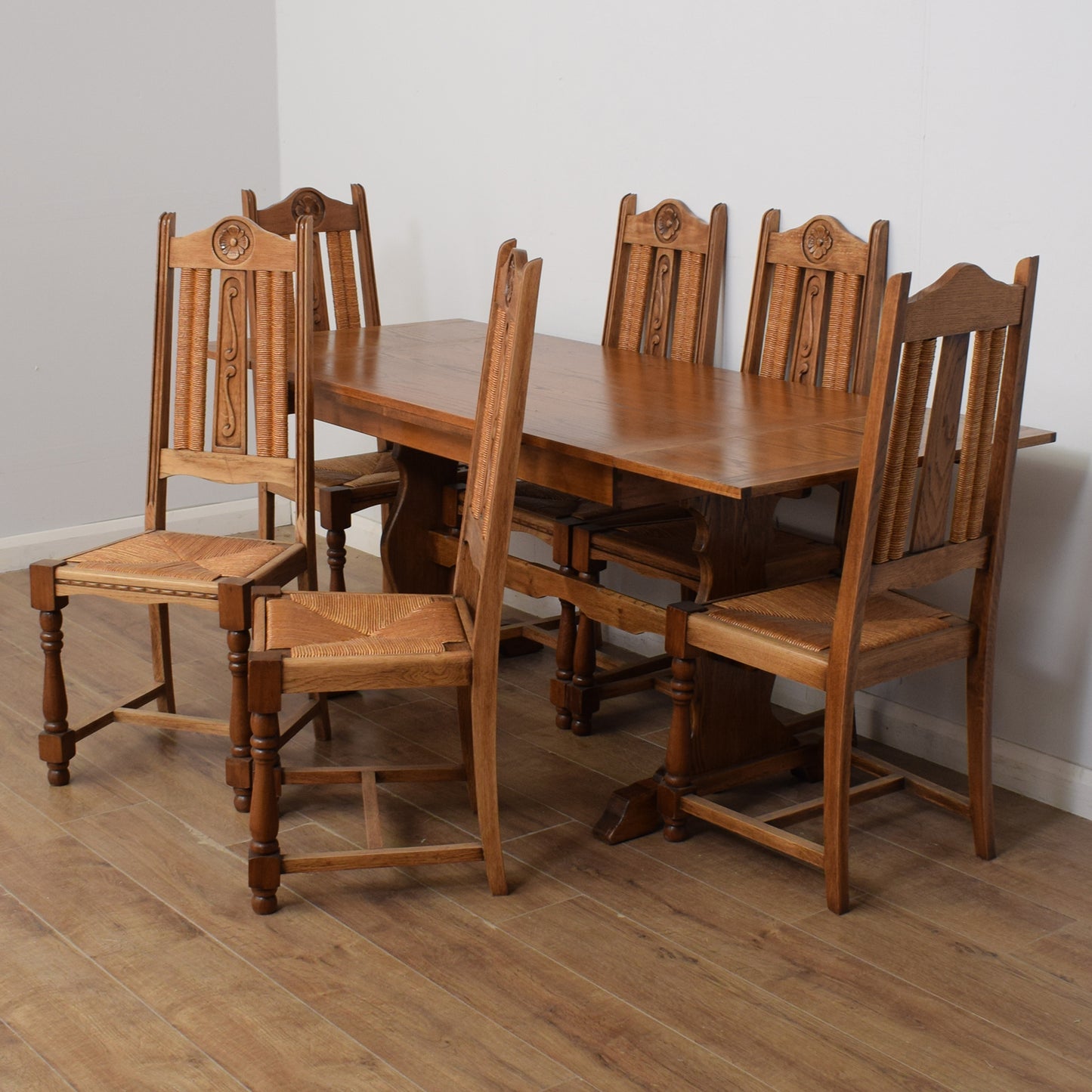 Restored Draw-Leaf Table and Six Chairs