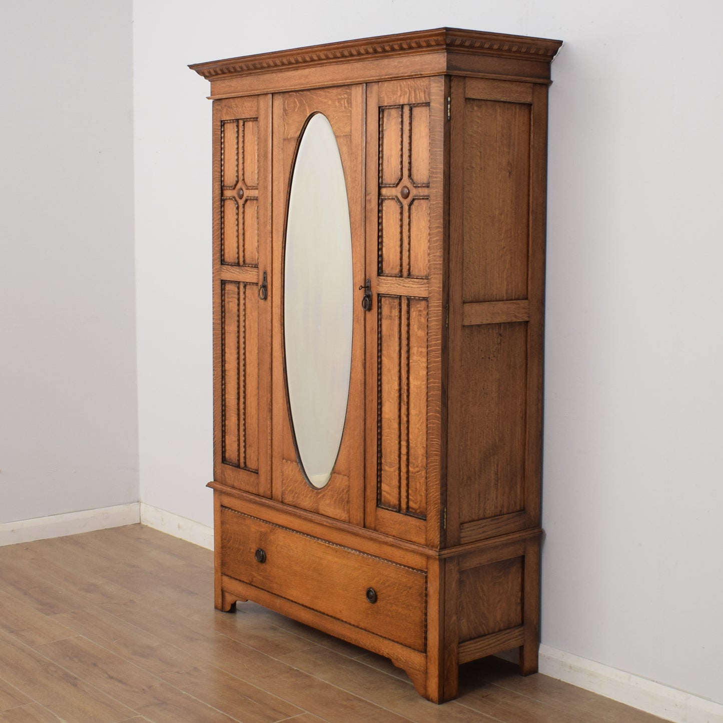 Restored Oak Wardrobe / Hallrobe