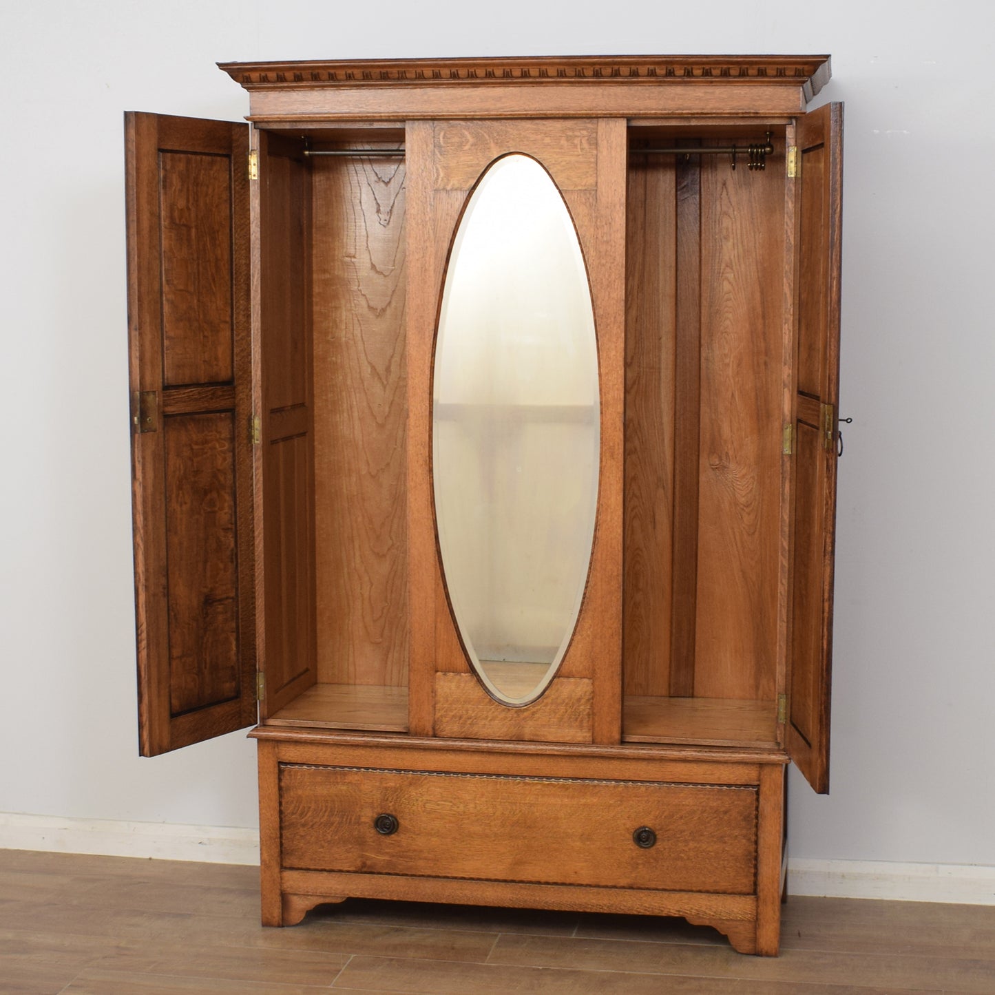 Restored Oak Wardrobe / Hallrobe