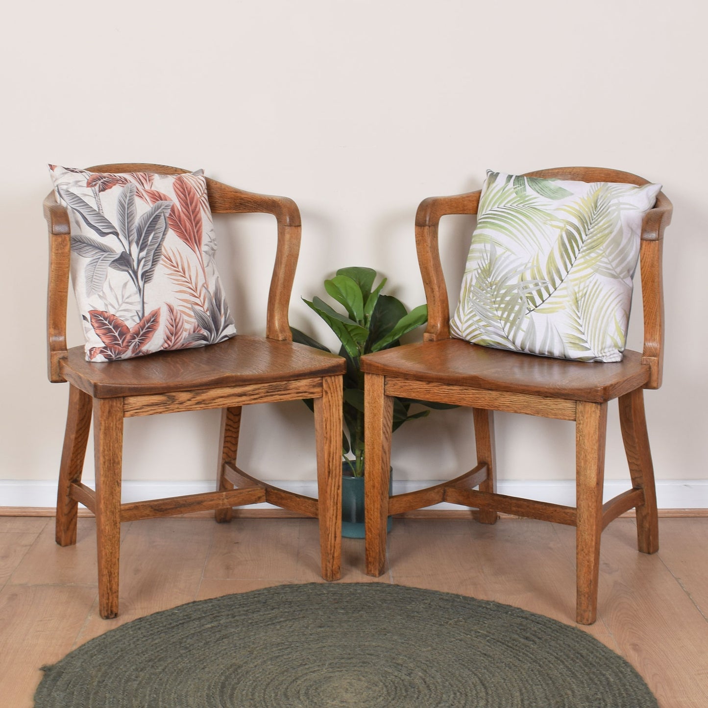 Pair of Oak Art-Deco Style Chairs